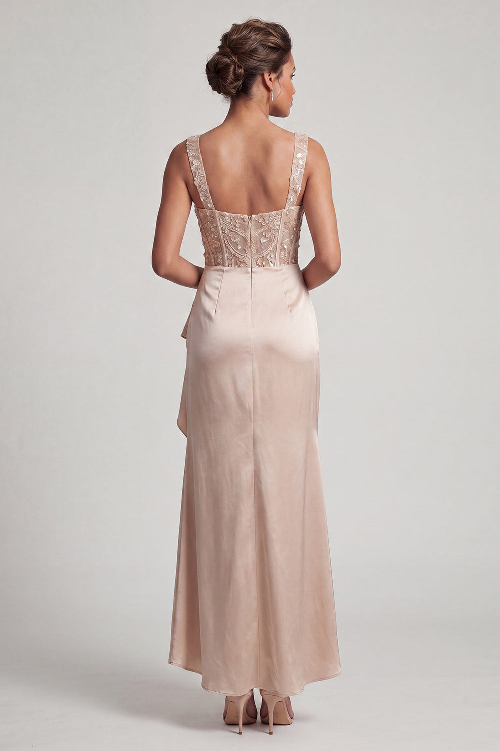 Sparkly White Ruffled Mermaid Long Corset Mother of the Bride Dress