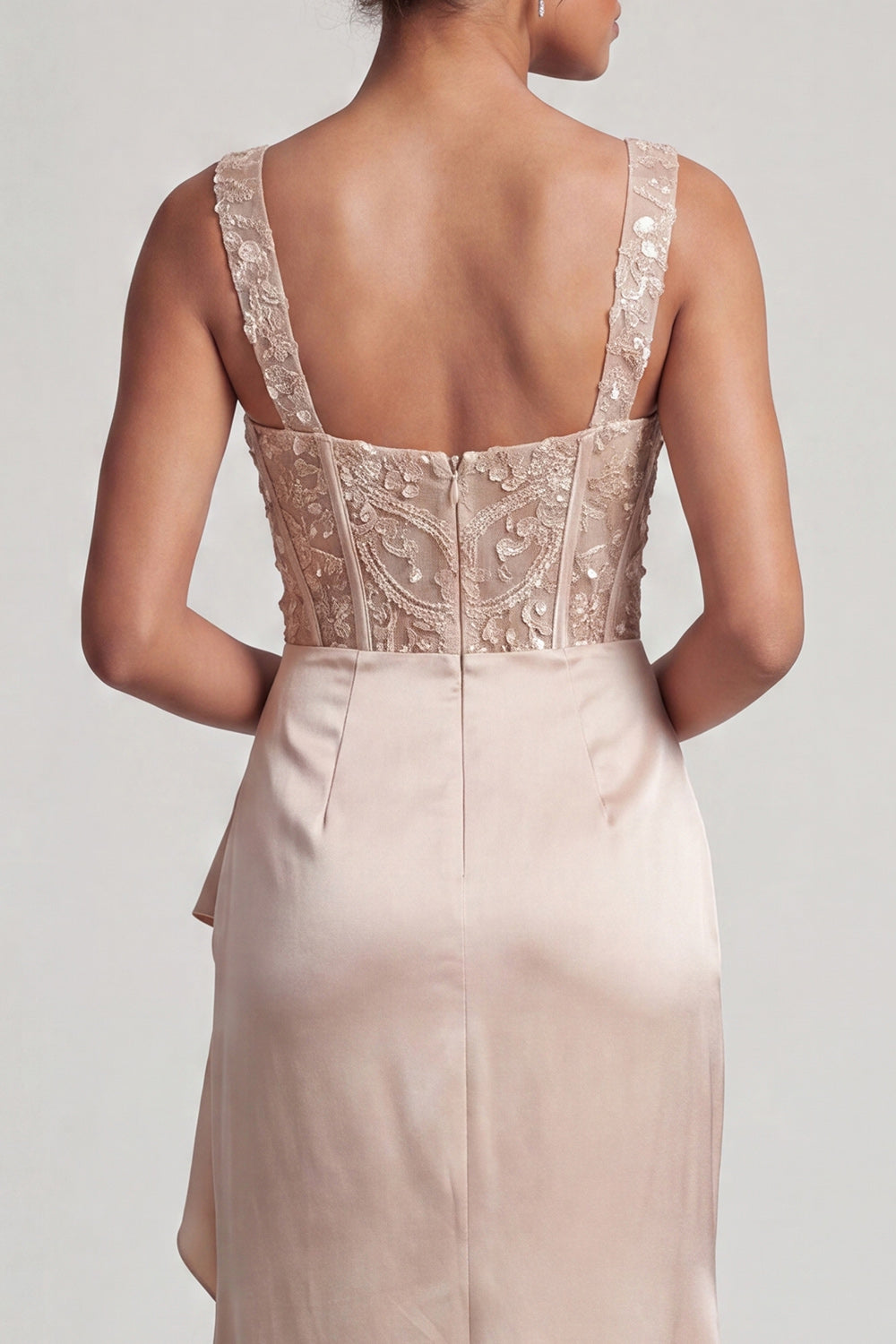 Sparkly White Ruffled Mermaid Long Corset Mother of the Bride Dress