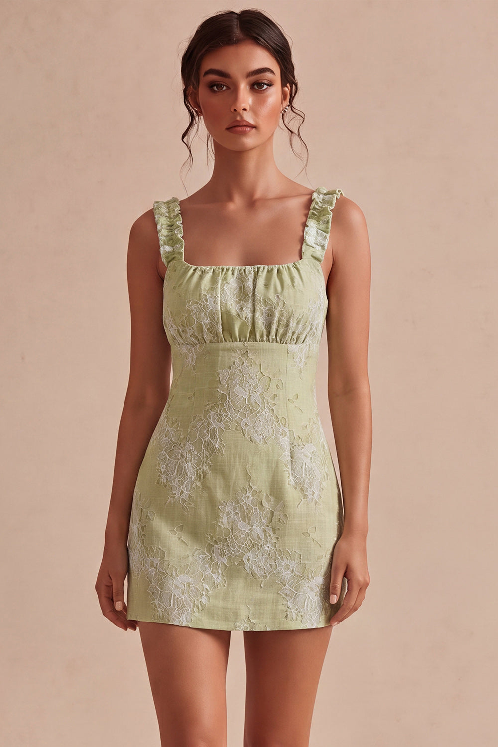 White Square Neck Tight Short Bridal Shower Dress