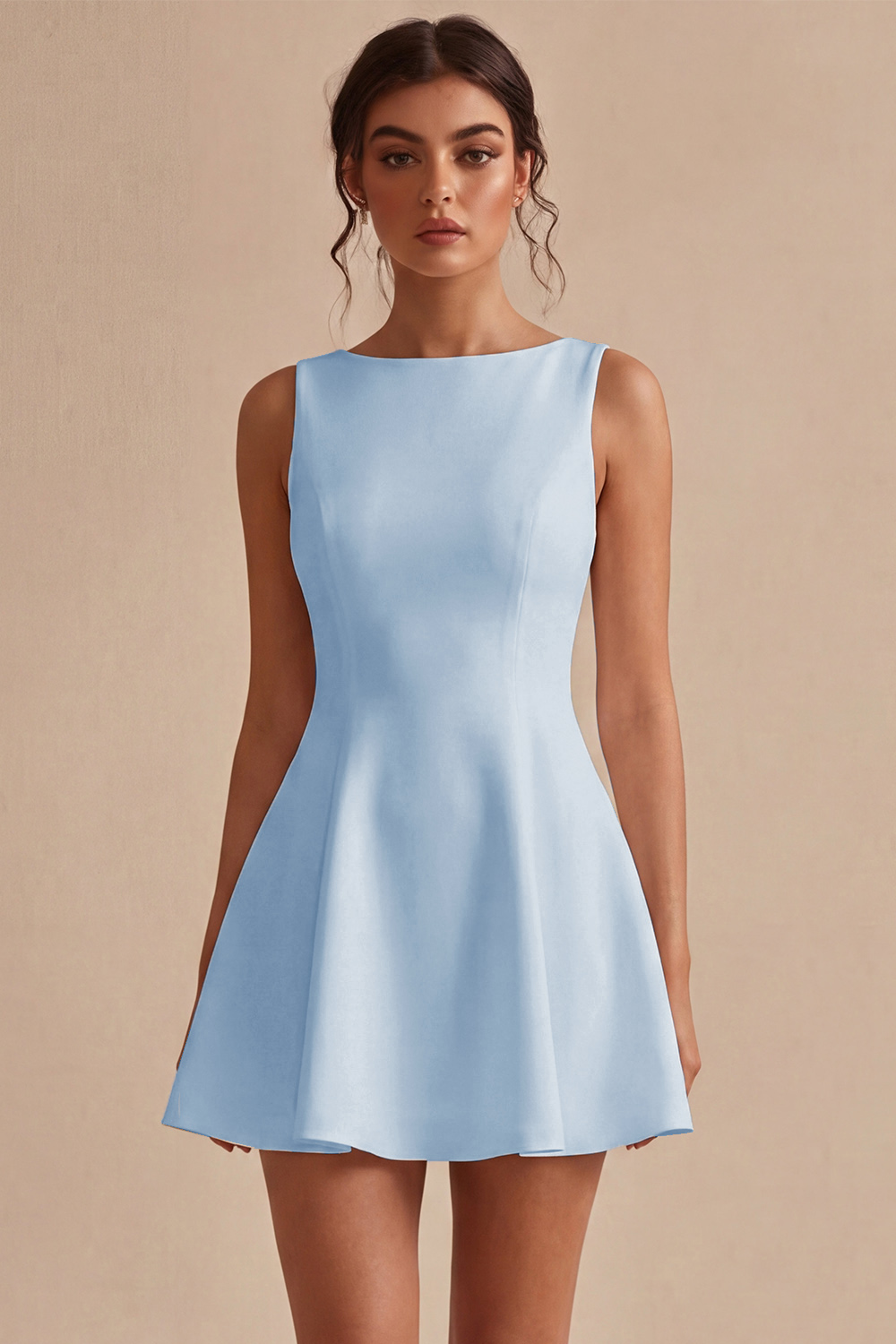 White A-Line Bateau Neck Short Bridal Shower Dress