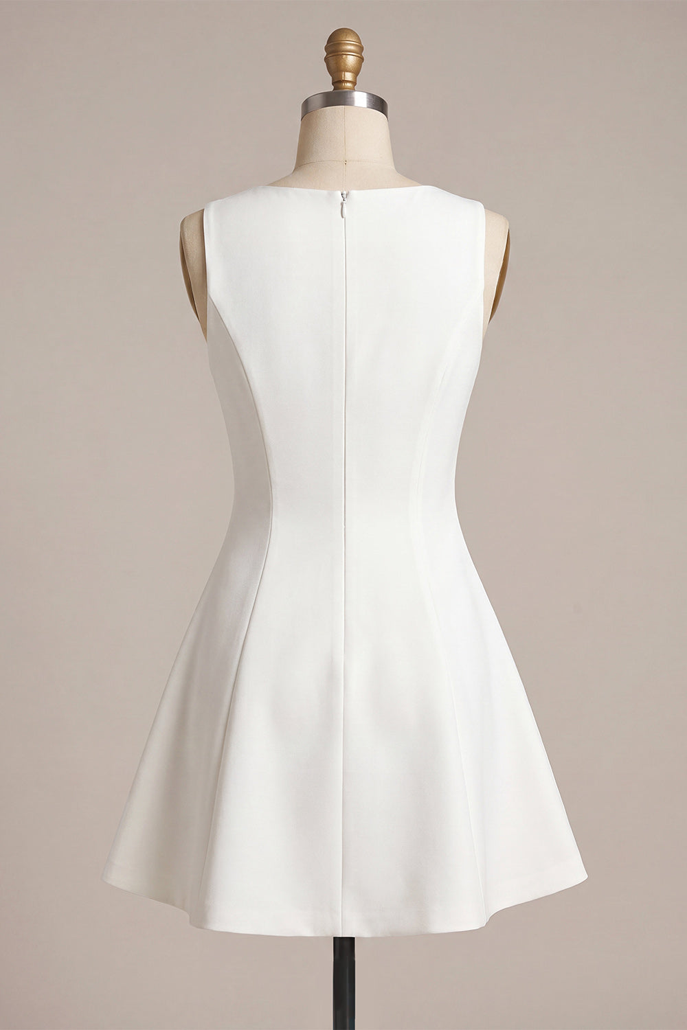 White A-Line Bateau Neck Short Bridal Shower Dress