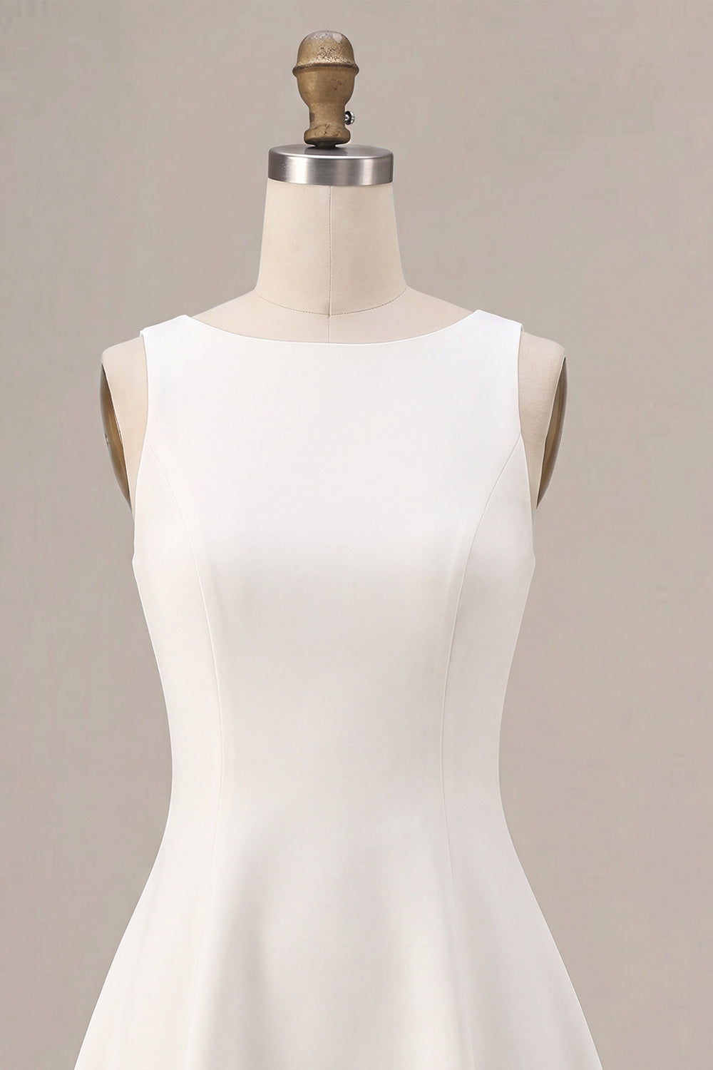 White A-Line Bateau Neck Short Bridal Shower Dress