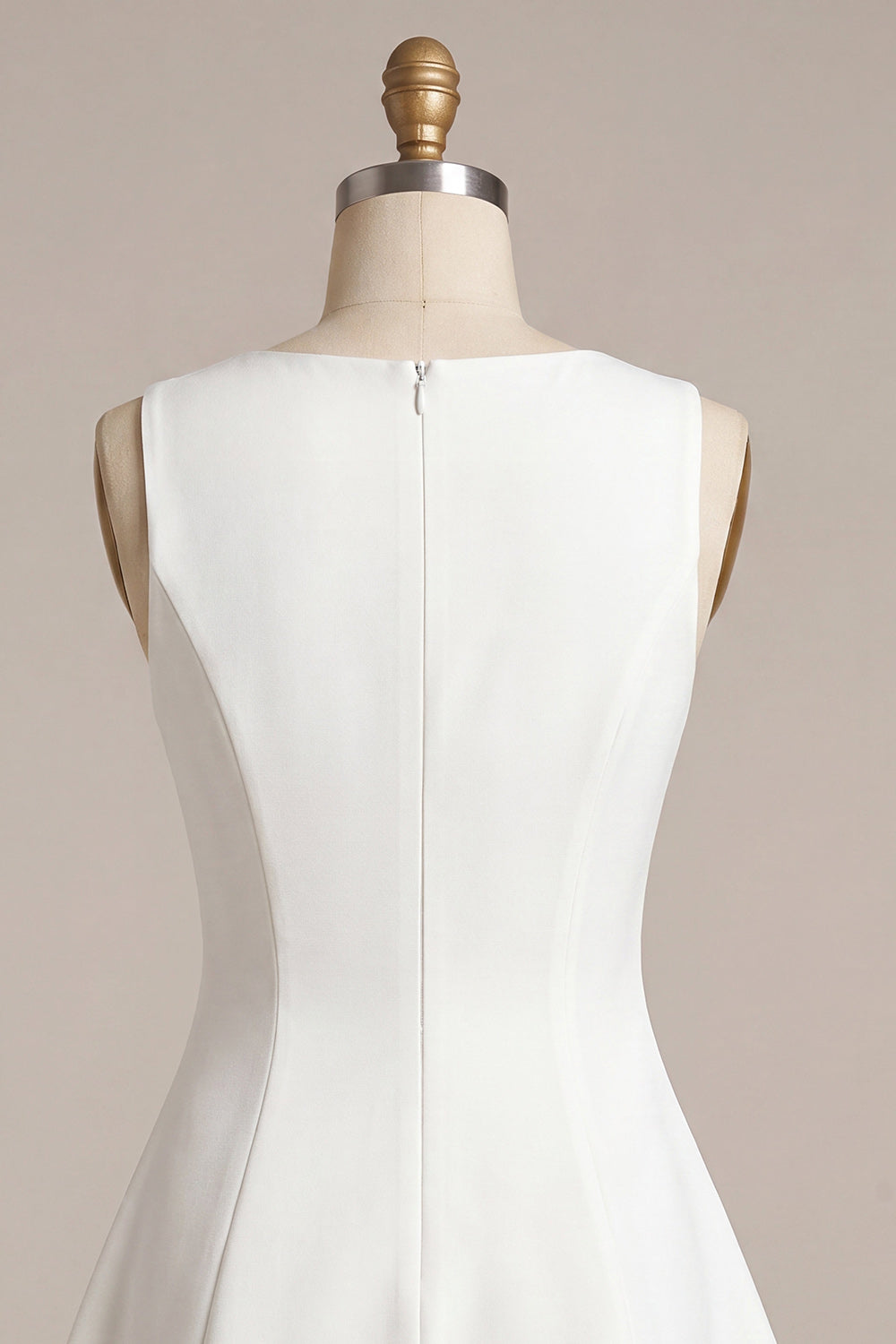 White A-Line Bateau Neck Short Bridal Shower Dress