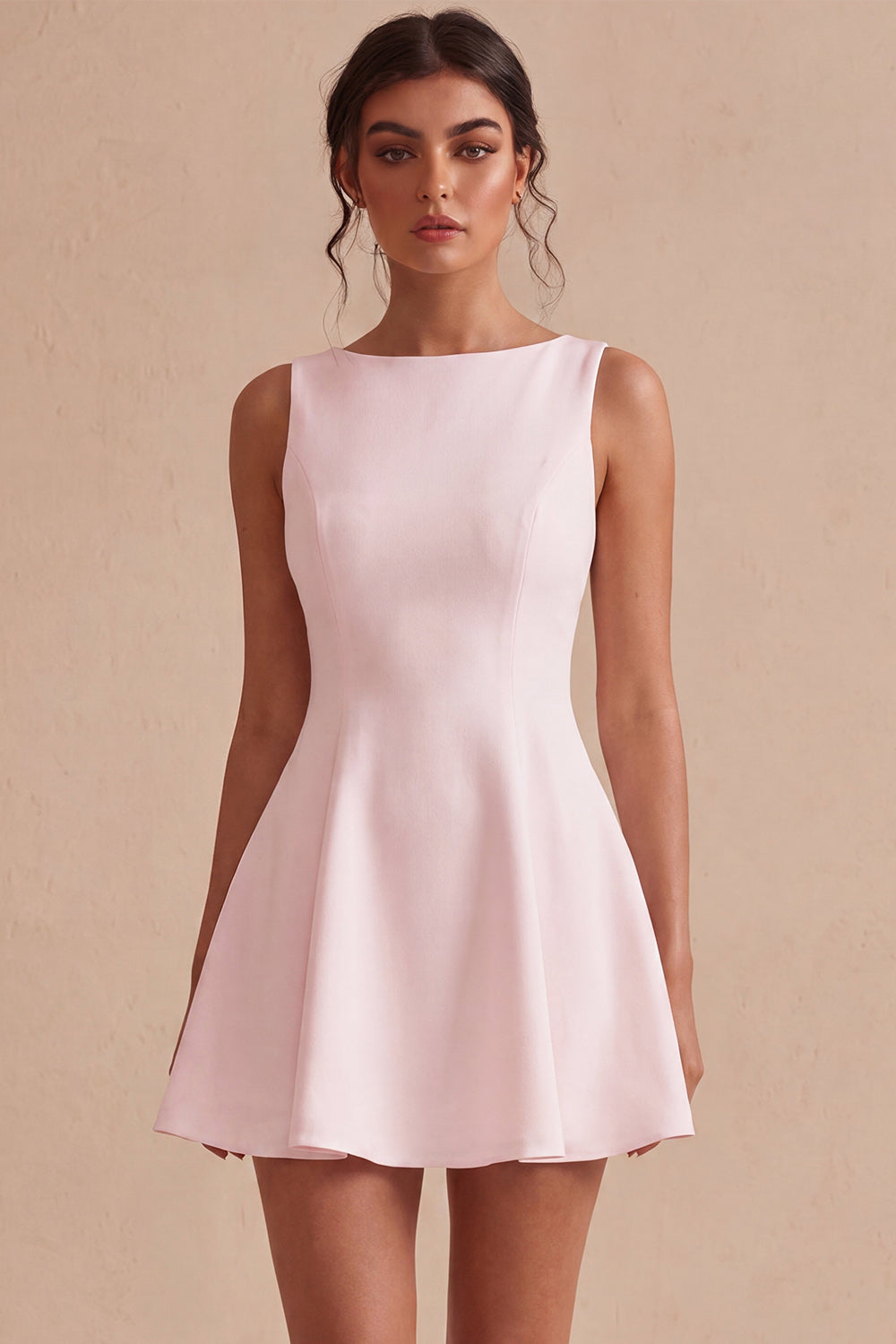 White A-Line Bateau Neck Short Bridal Shower Dress