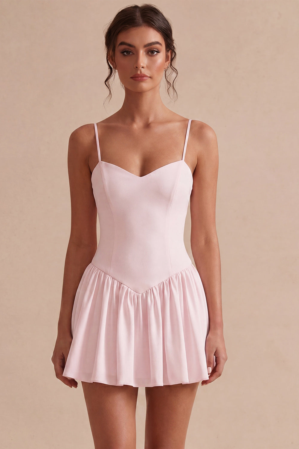 White A-Line Spaghetti Straps Short Bridal Shower Dress