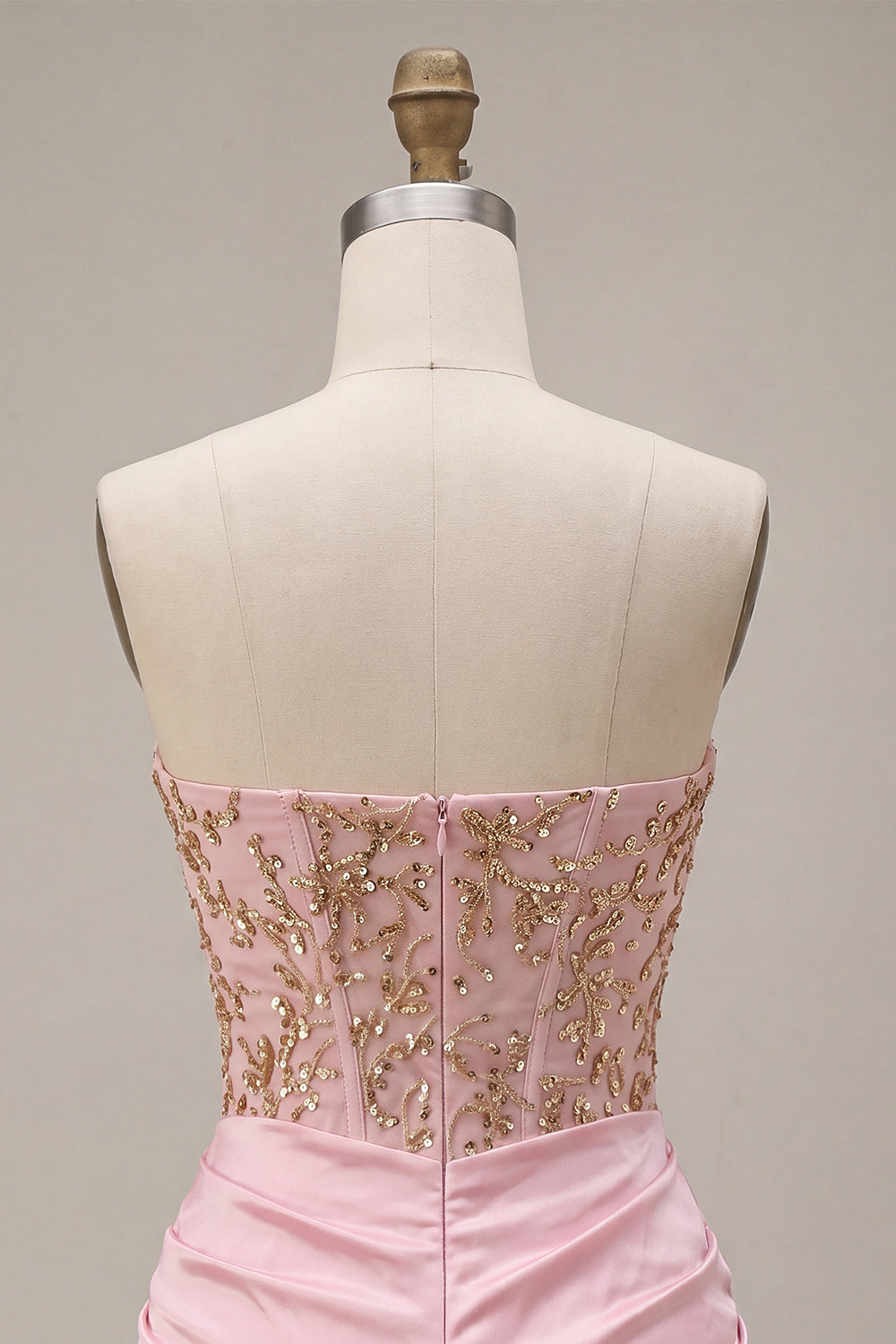 Sparkly Pink Corset Ruched Short Homecoming Dress with Rhinestones
