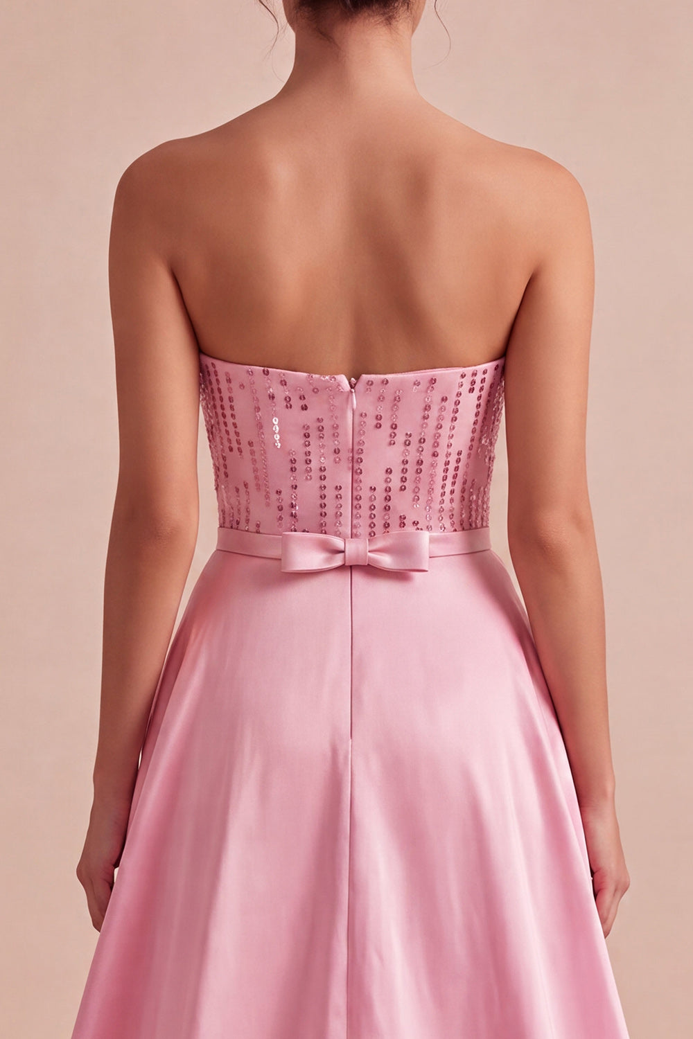 Pink Sparkly Sequin Tight Short Homecoming Dress with Cape