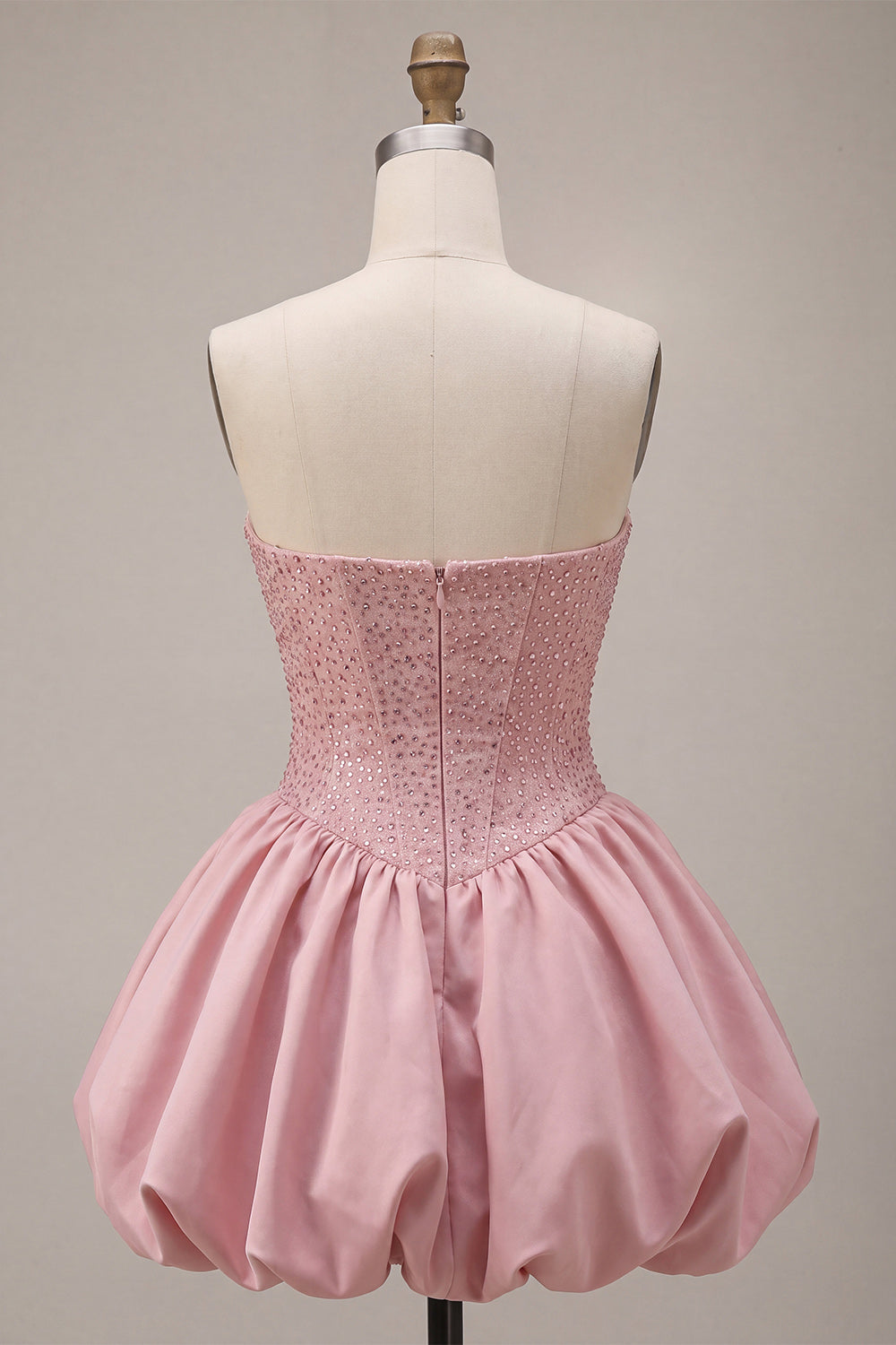 Sparkly Pink Sweetheart A Line Corset Beaded Short Homecoming Dress