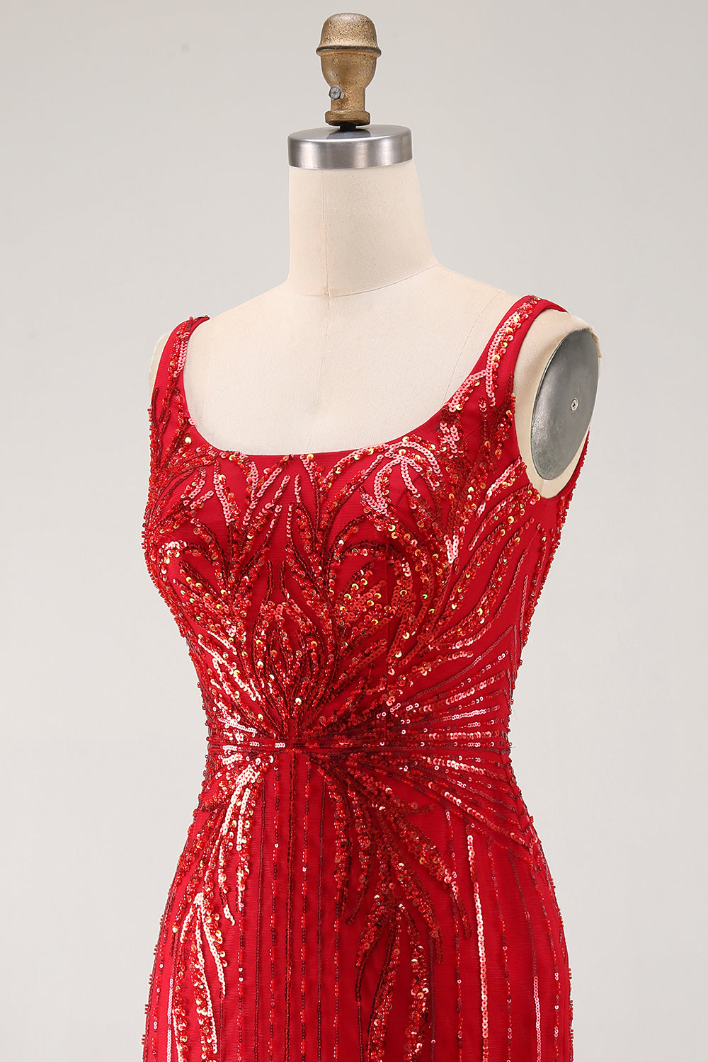  Sparkly Burgundy Tight Square Neck Sequins Short Homecoming Dress