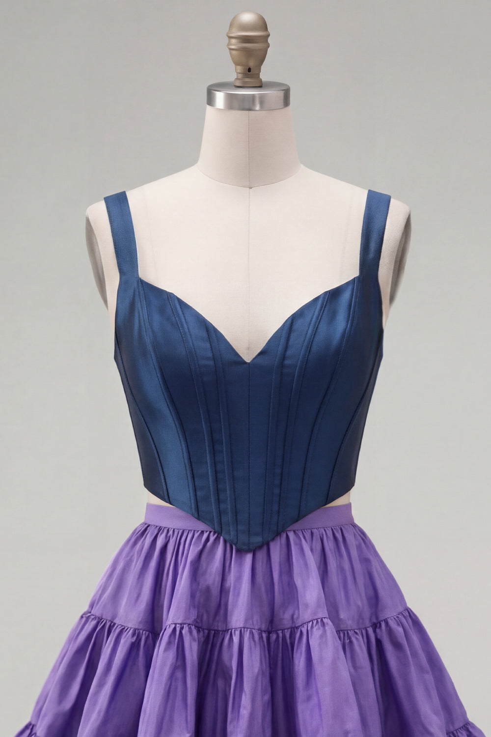 Pink Fuchsia 2 Piece A-Line Corset Ruffled Short Homecoming Dress