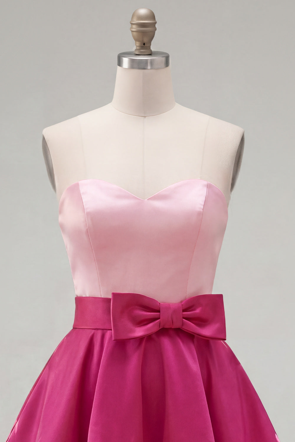 Navy Purple Ruffled Color Block Short Homecoming Dress with Bow