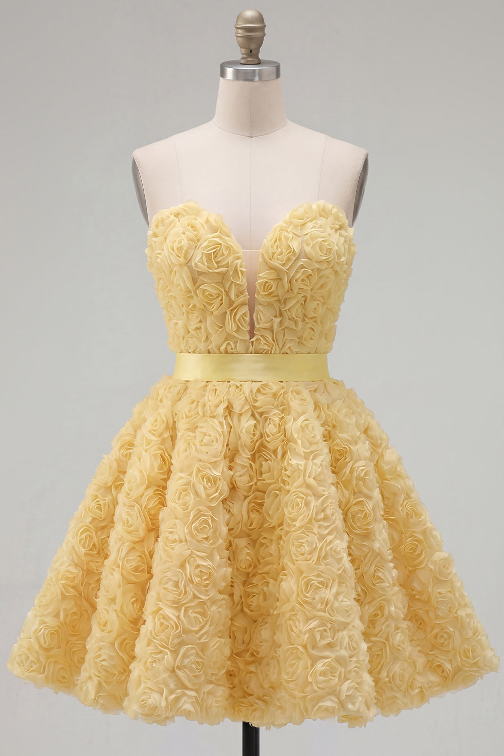 Pink Sweetheart A-Line Short Homecoming Dress with 3D Flowers