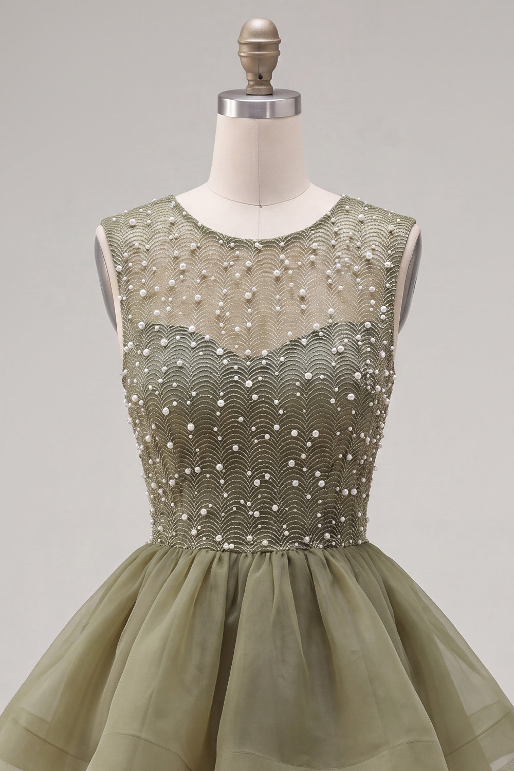 Sparkly Black A-Line Illusion Neck Beaded Tiered Short Homecoming Dress