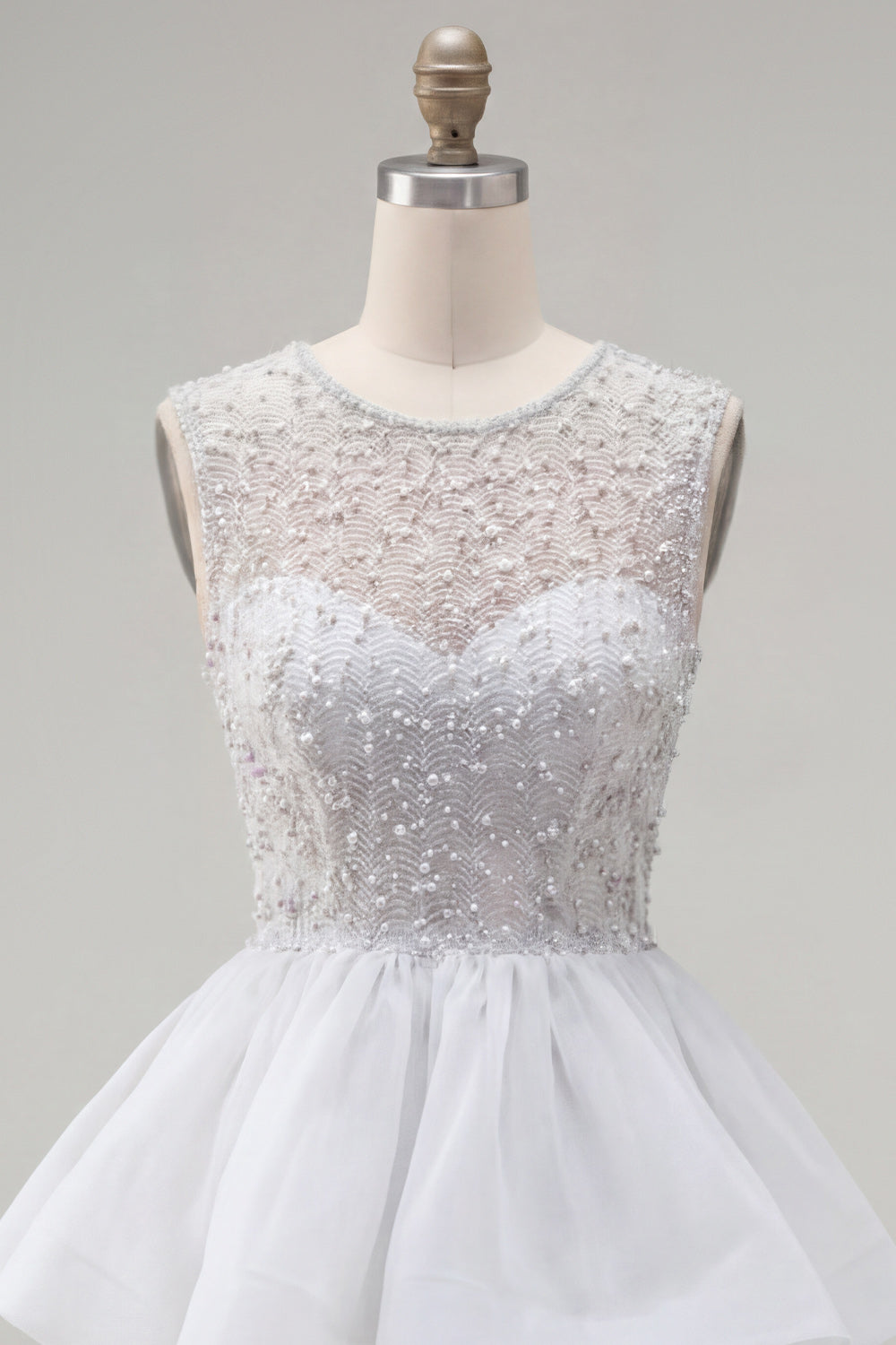 Sparkly Black A-Line Illusion Neck Beaded Tiered Short Homecoming Dress