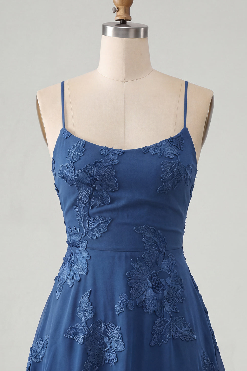 Lilac A-Line Spaghetti Straps Floral Short Homecoming Dress