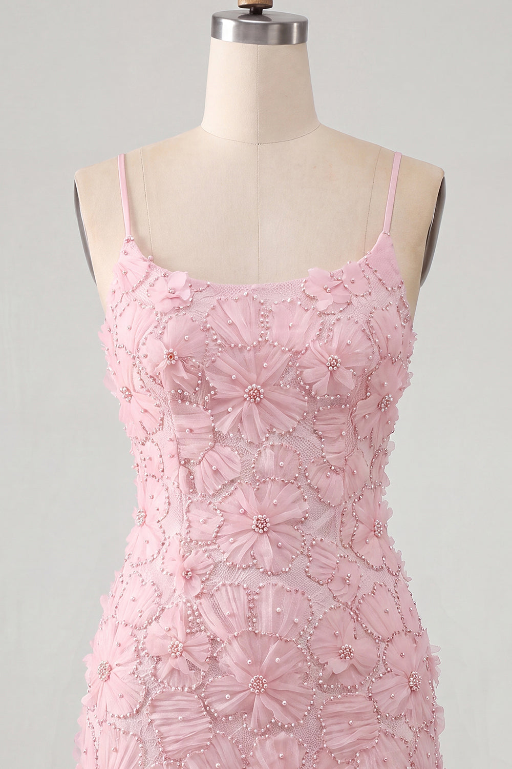 Fuchsia Yellow Tight Spaghetti Straps Floral Short Homecoming Dress with Beading