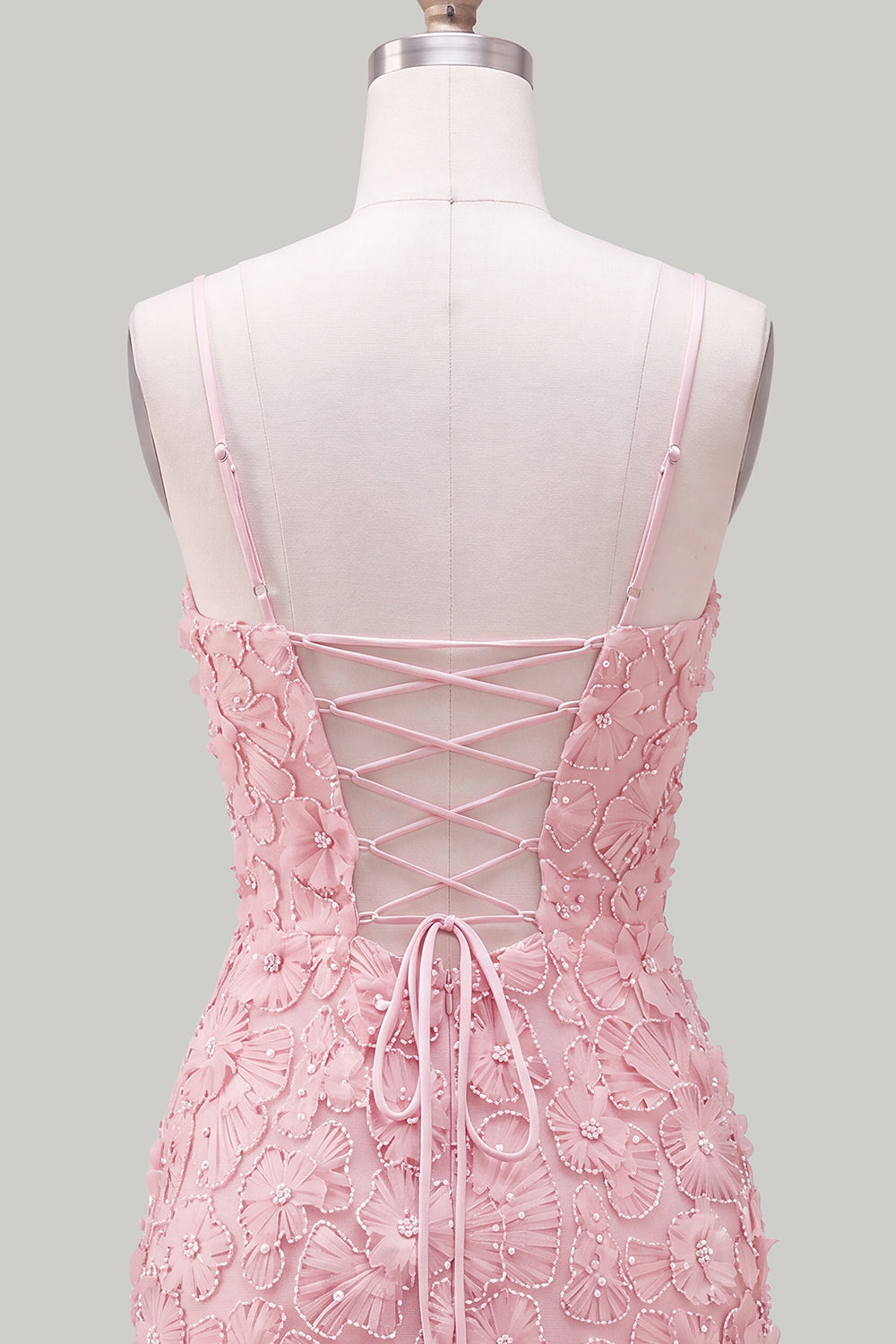 Fuchsia Yellow Tight Spaghetti Straps Floral Short Homecoming Dress with Beading