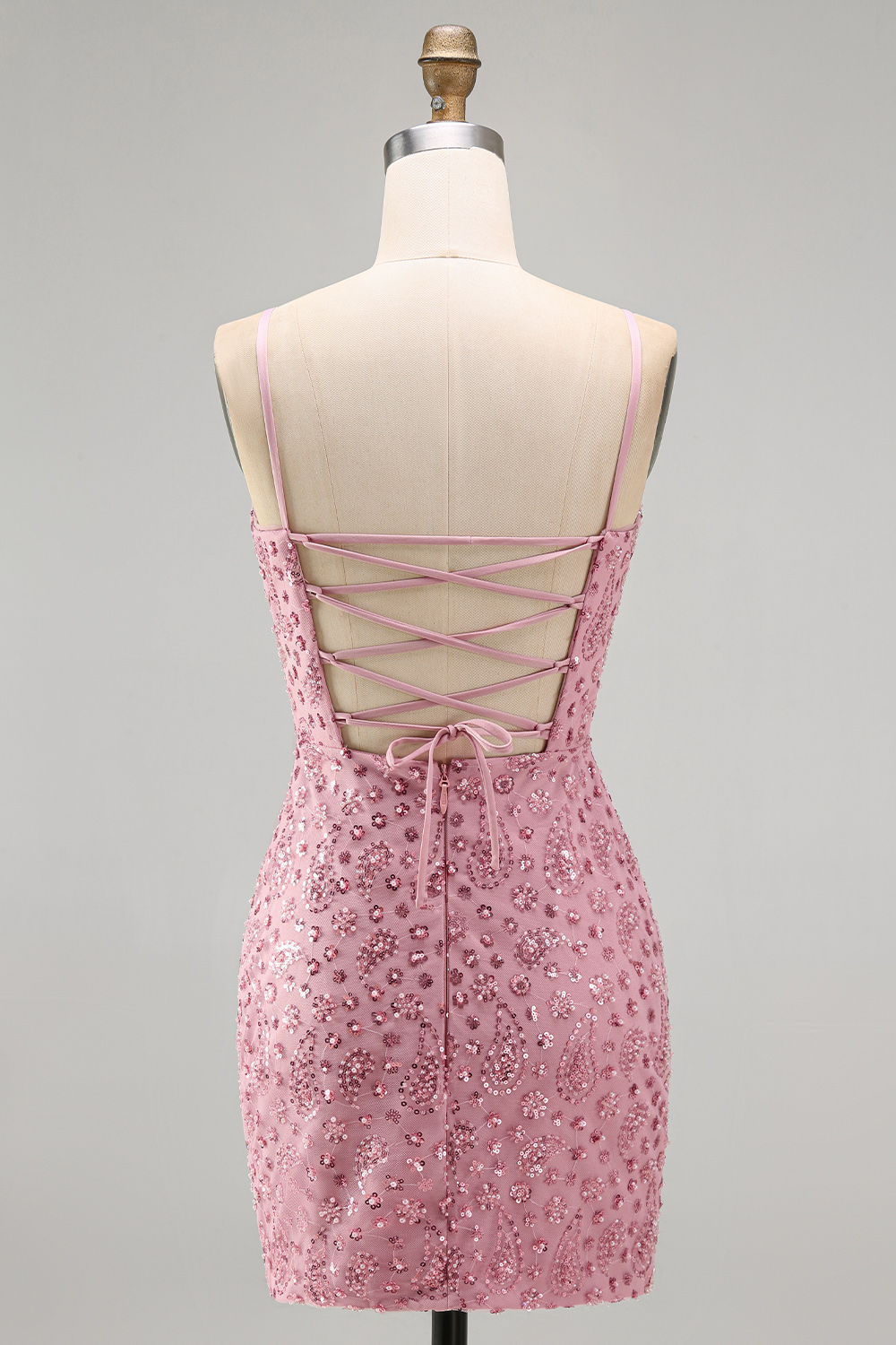 Tight Dusty Rose Short Cowl Neck Ruched Homecoming Dress with Beadings