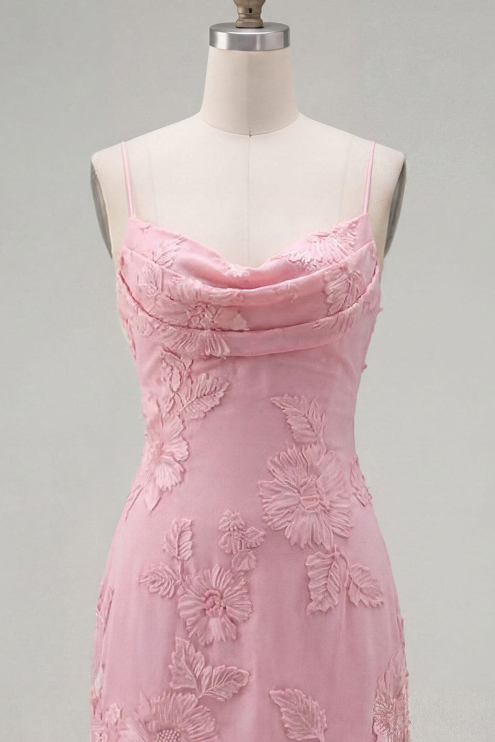 Yellow Floral Tight Cowl Neck Short Homecoming Dress