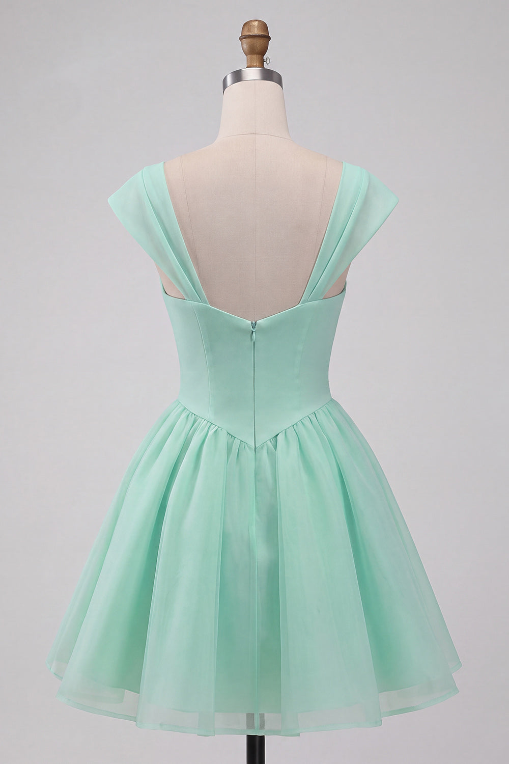 Lilac A-Line Short Homecoming Dress with Covered Buttons