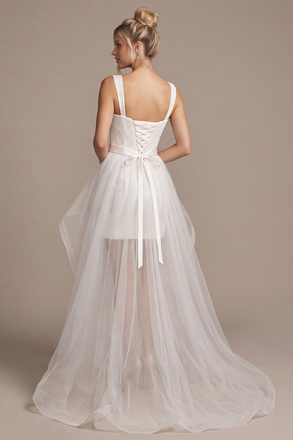 White Bodycon Short Wedding Dress with Cape