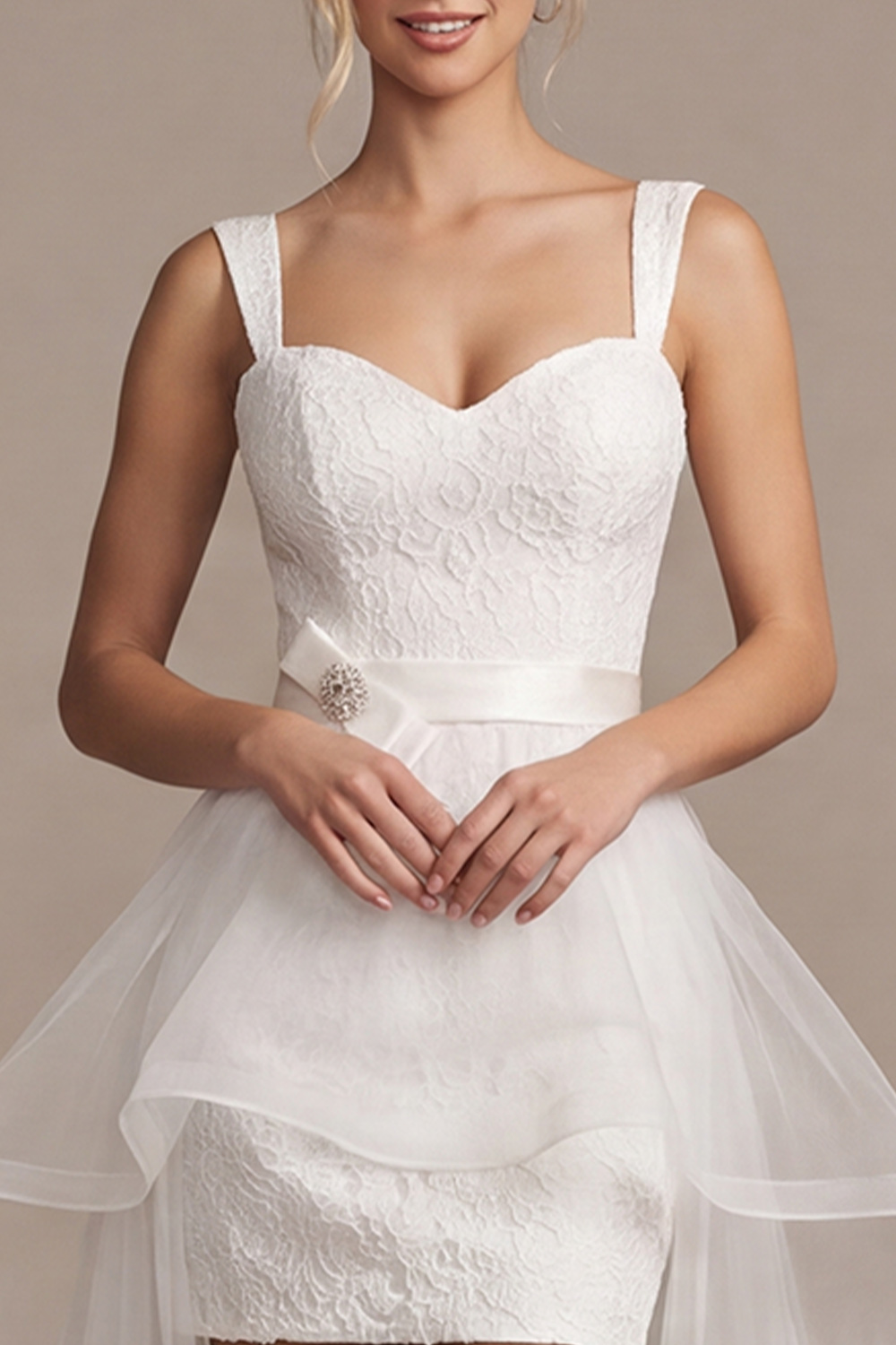 White Bodycon Short Wedding Dress with Cape