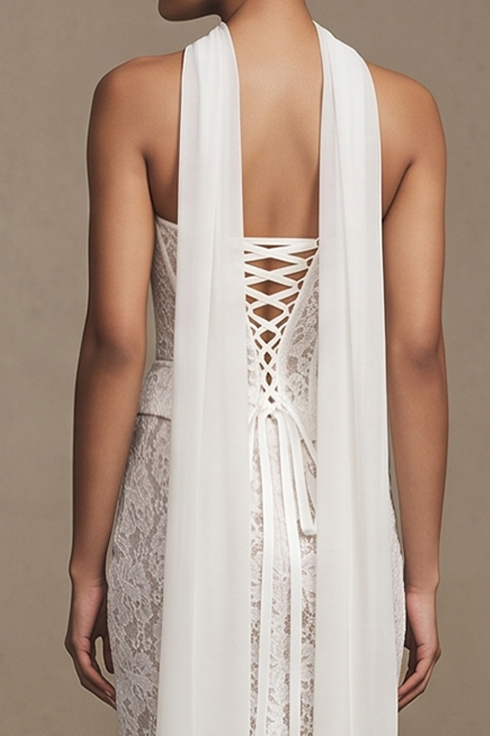 White Corset Mermaid Floor-Length Floral Wedding Dress