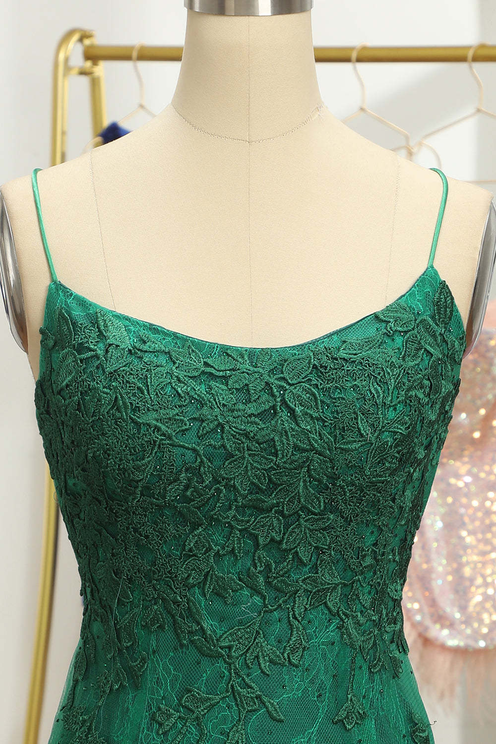 Green Lace Tight Homecoming Dress