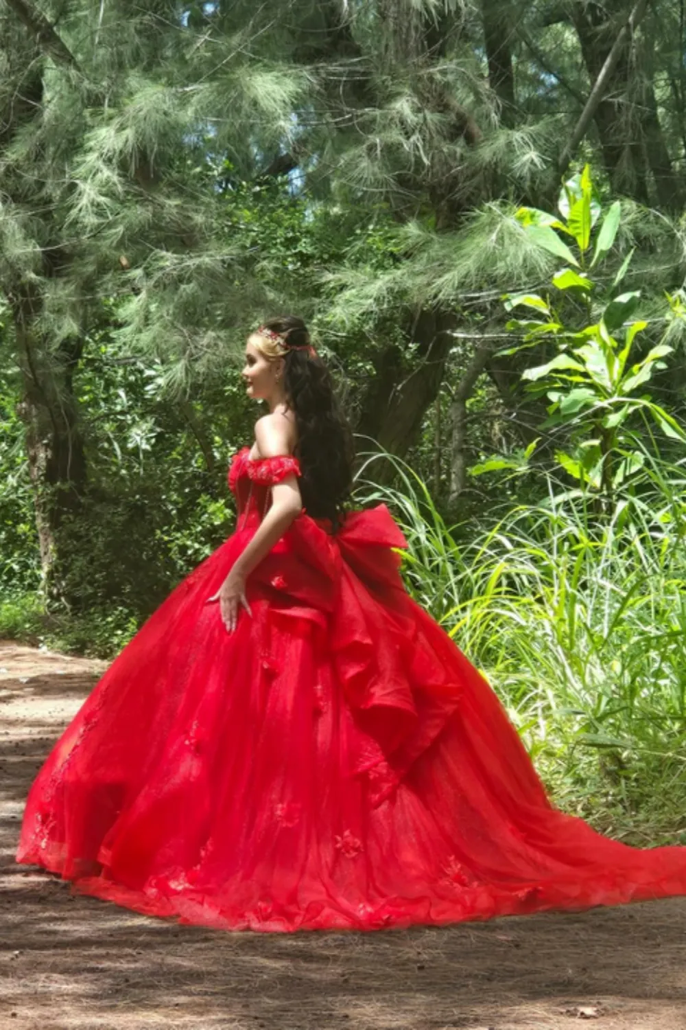 Sparkly Lilac Floral Corset Off the Shoulder Princess Ball Gown Long Quinceanera Dress