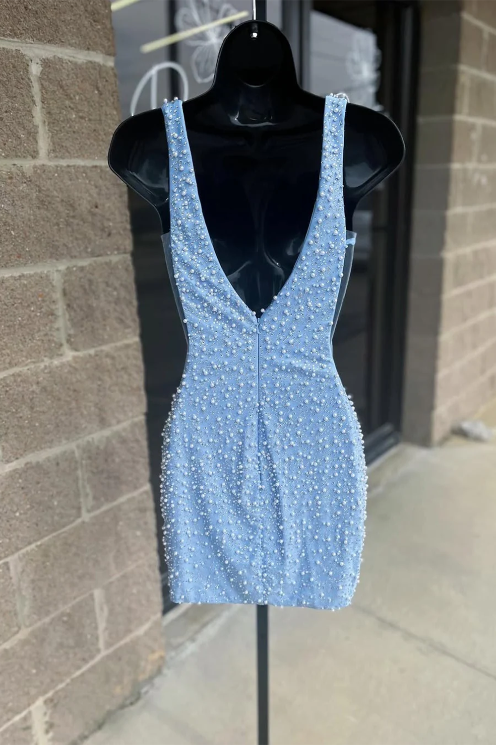 Sparkly Fuchsia Tight V Neck Short Homecoming Dress with Beading