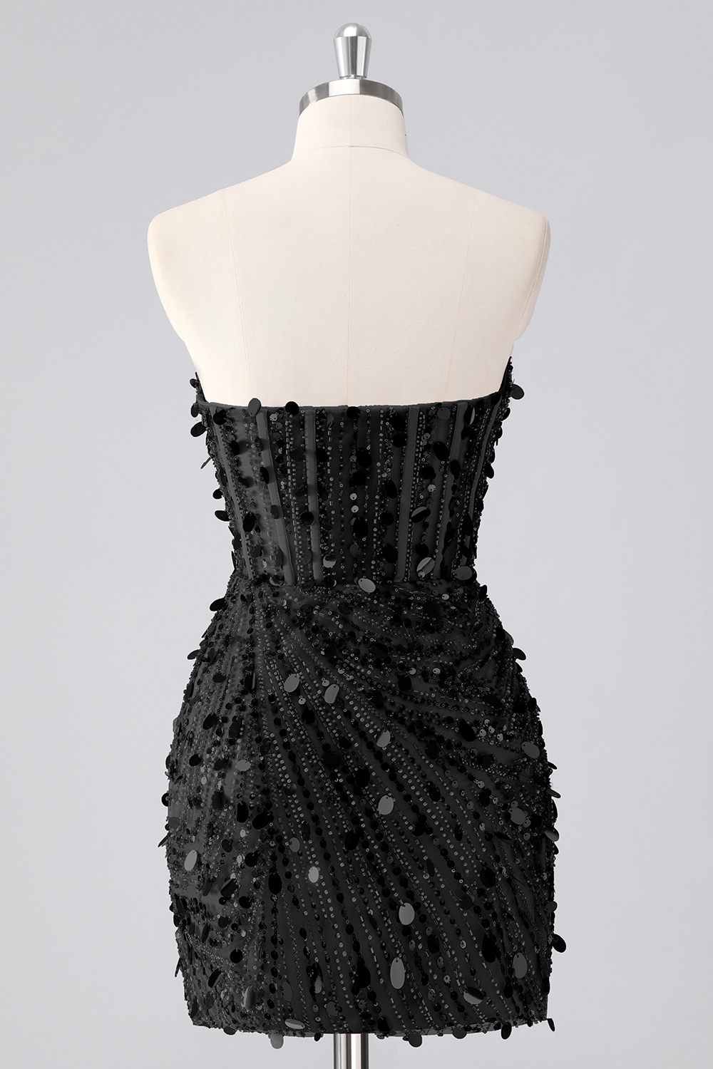 Sparkly Red Corset Beaded Strapless Tight Short Homecoming Dress