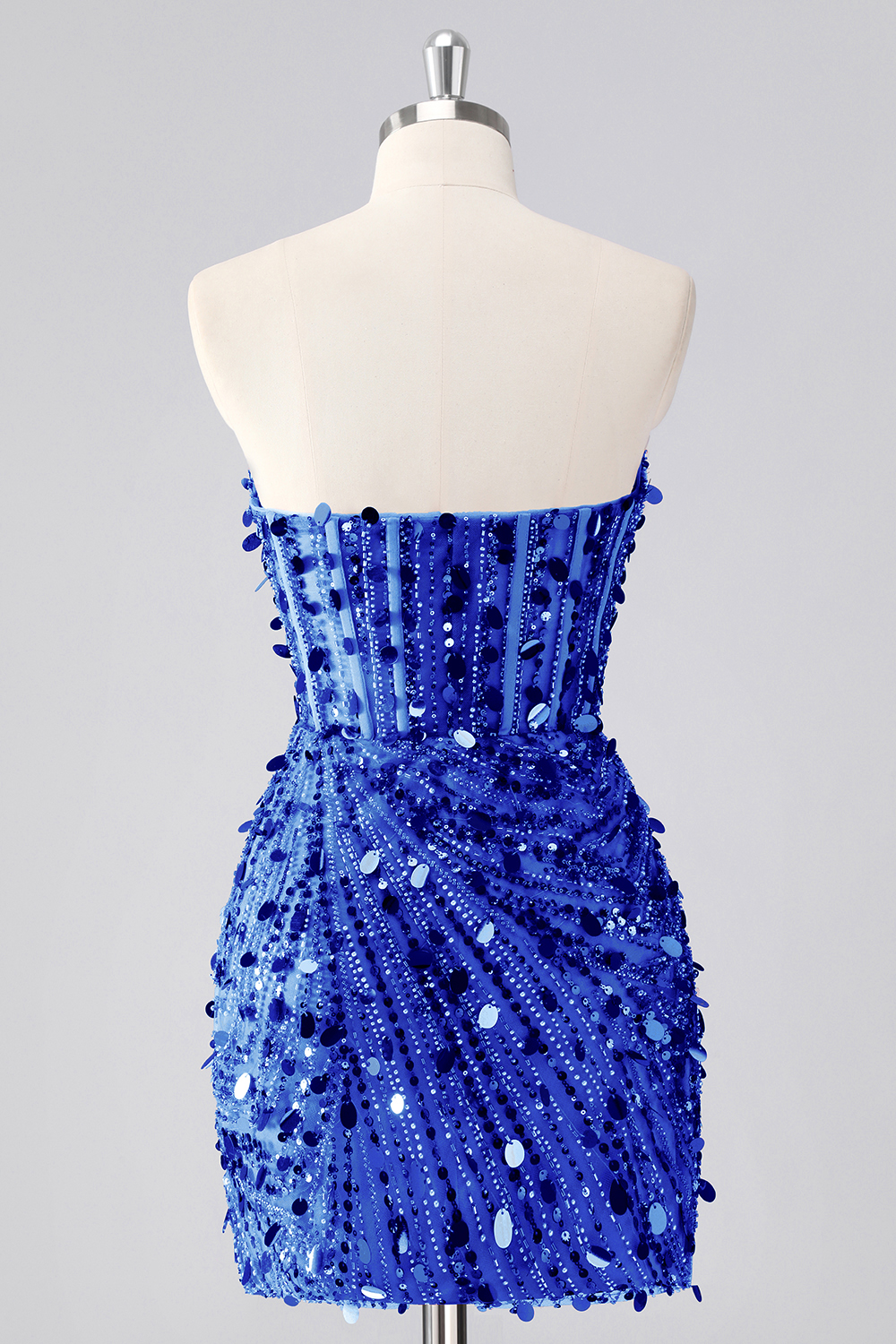 Sparkly Red Corset Beaded Strapless Tight Short Homecoming Dress