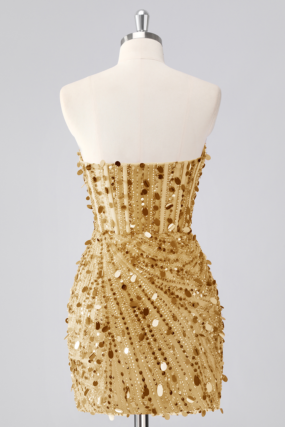 Sparkly Red Corset Beaded Strapless Tight Short Homecoming Dress