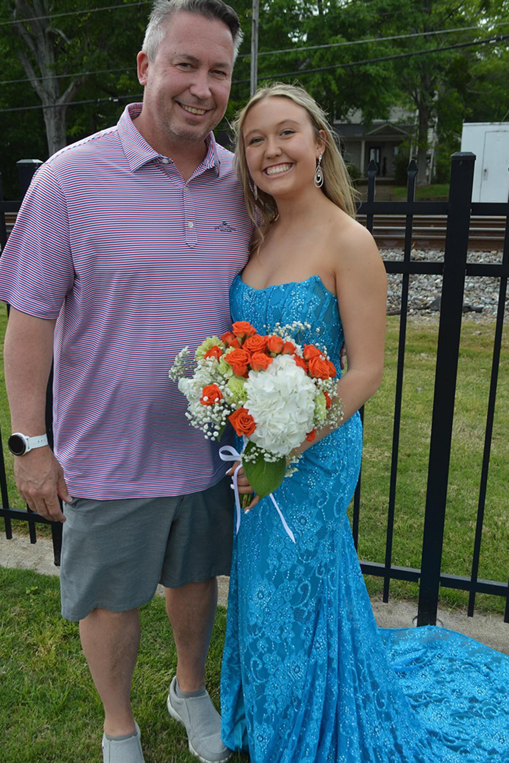 Sparkly Mermaid Hot Pink Strapless Corset Prom Dress with Appliques
