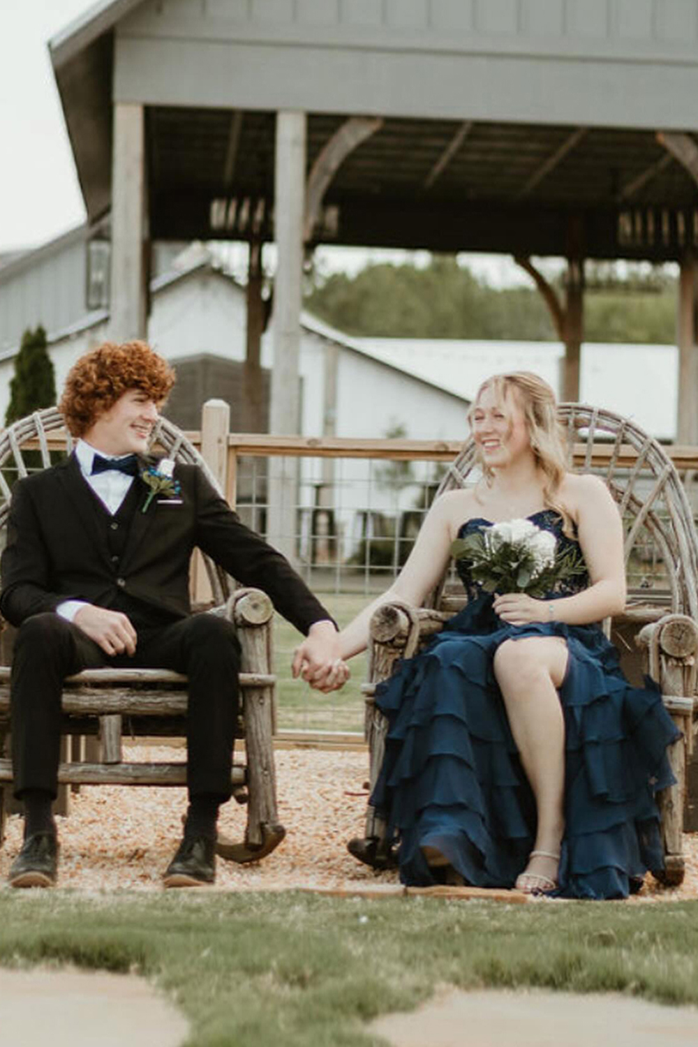 Light Blue A-Line Tiered Chiffon Long Prom Dress with Lace