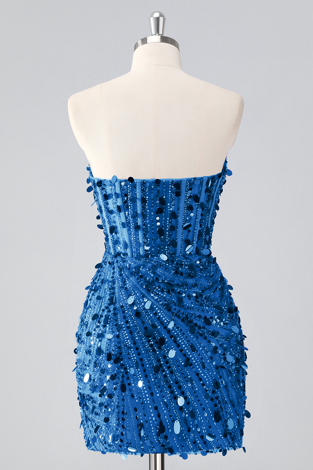 Sparkly Red Corset Beaded Strapless Tight Short Homecoming Dress