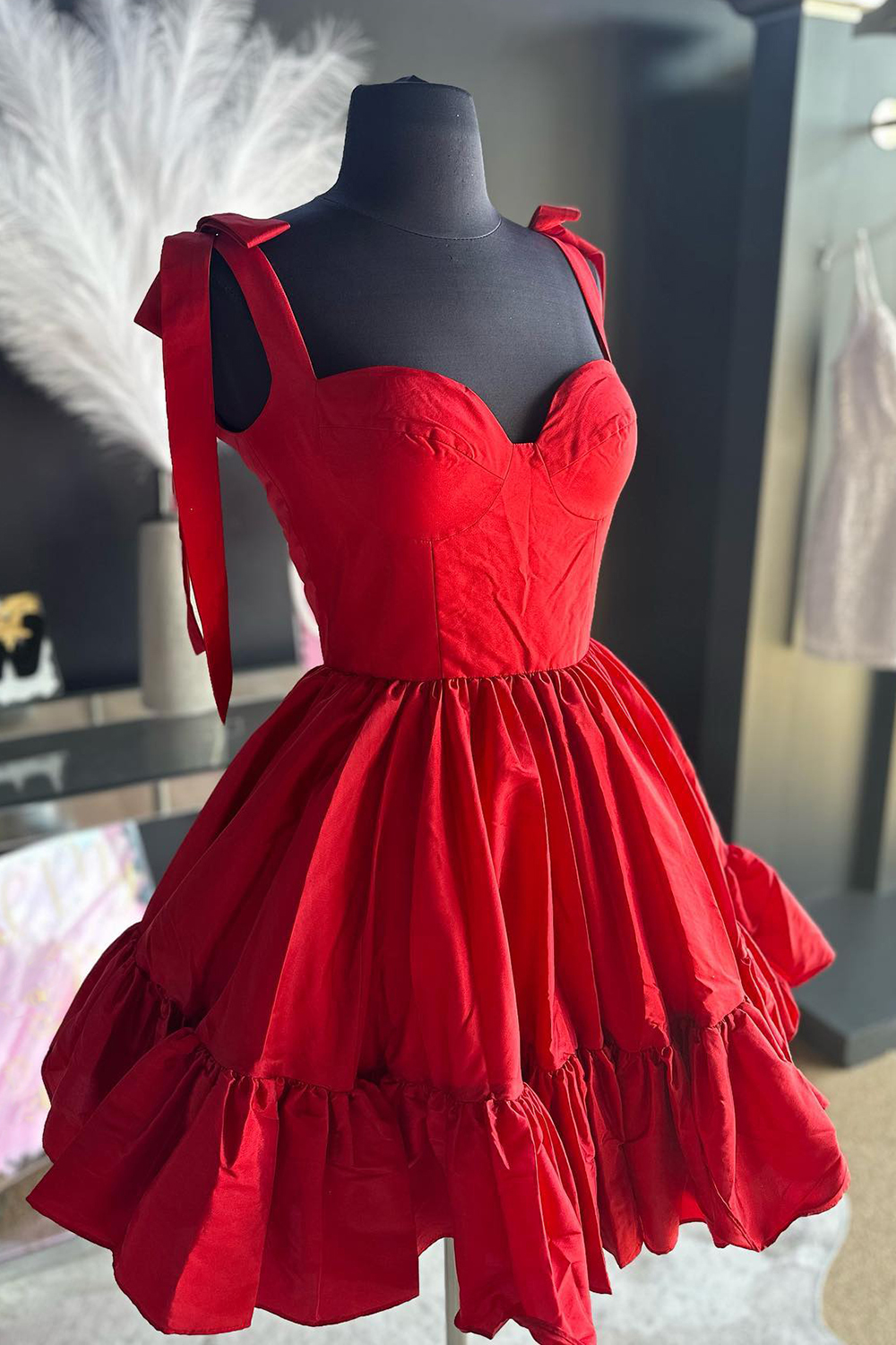 Simple Green Corset A-Line Ruched Short Homecoming Dress