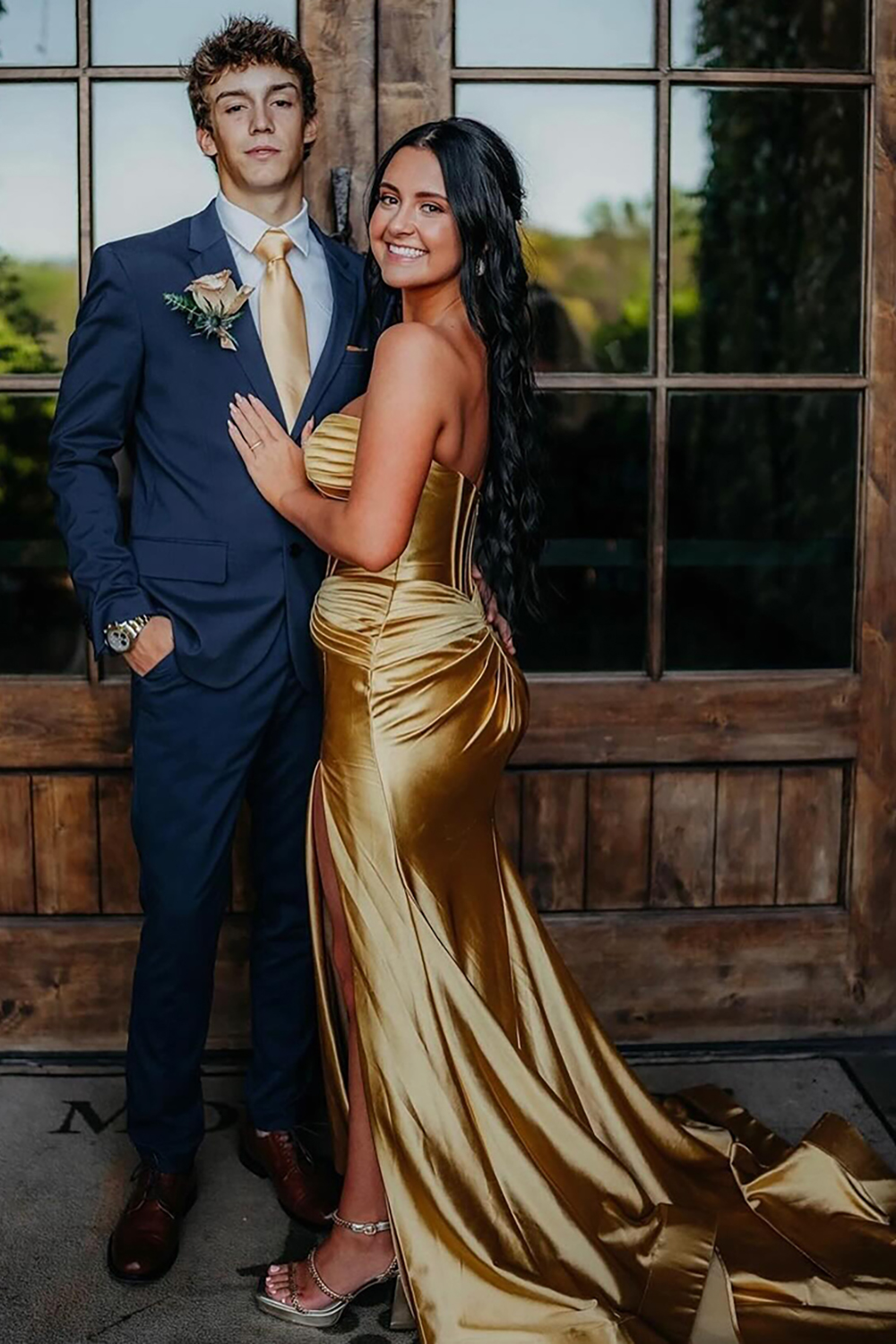 Fuchsia Mermaid Sweetheart Long Prom Dress with Slit