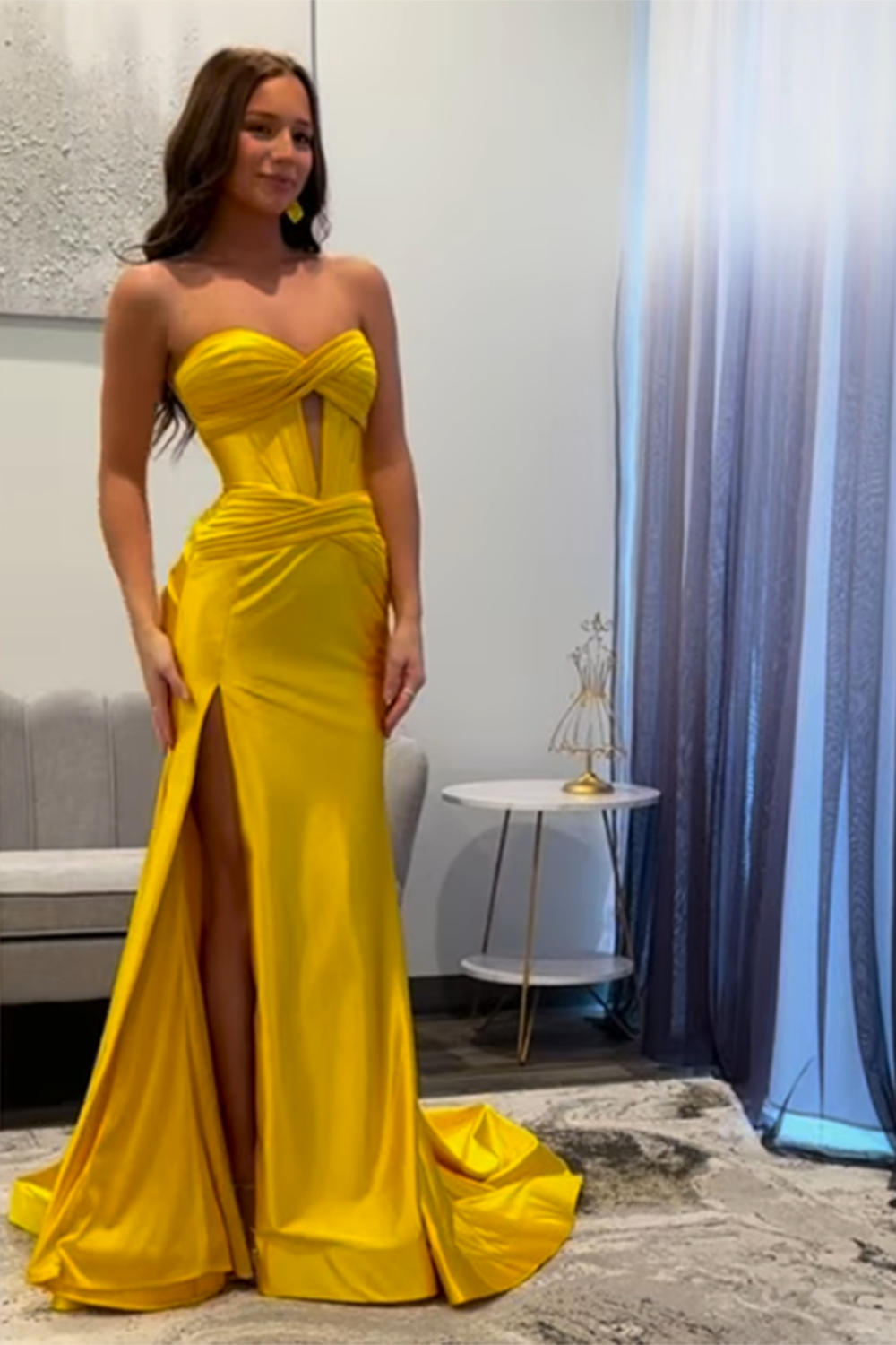 Dark Green Mermaid Sweetheart Long Prom Dress with Slit