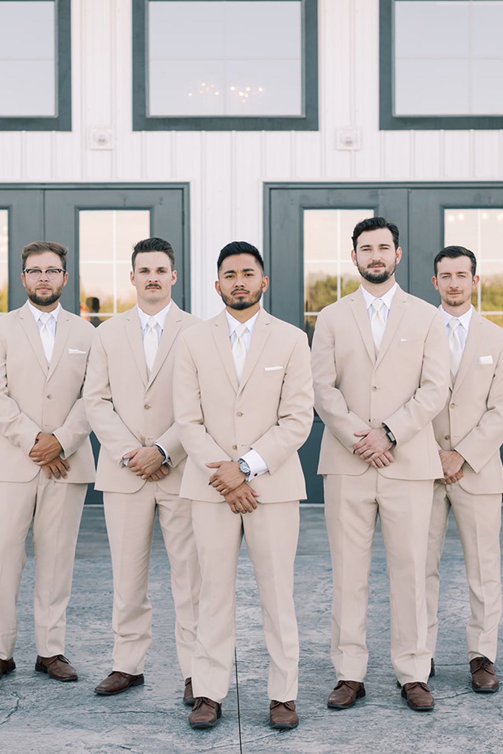 Ivory 3 Pieces Notched Lapel Single Breasted Men's Groom Suits