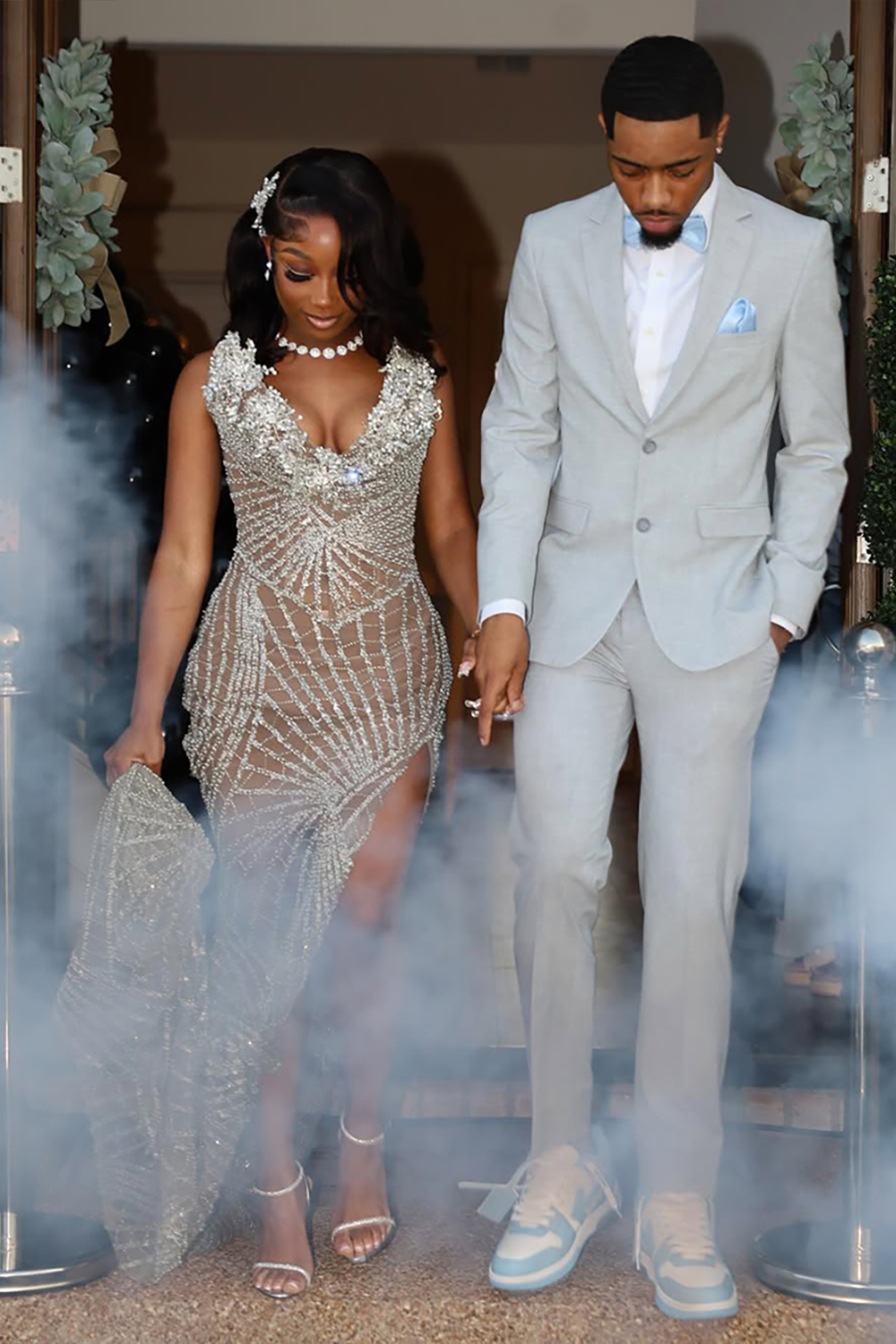 Light Grey Notched Lapel 2 Piece Prom Homecoming Men's Suits