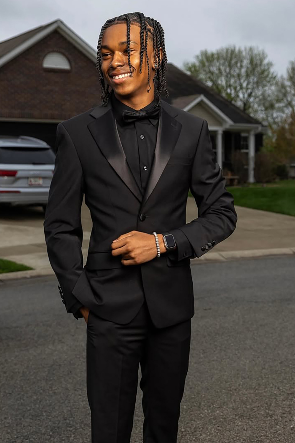 Black Notched Lapel 2 Piece Single Breasted Prom Homecoming Men's Suits