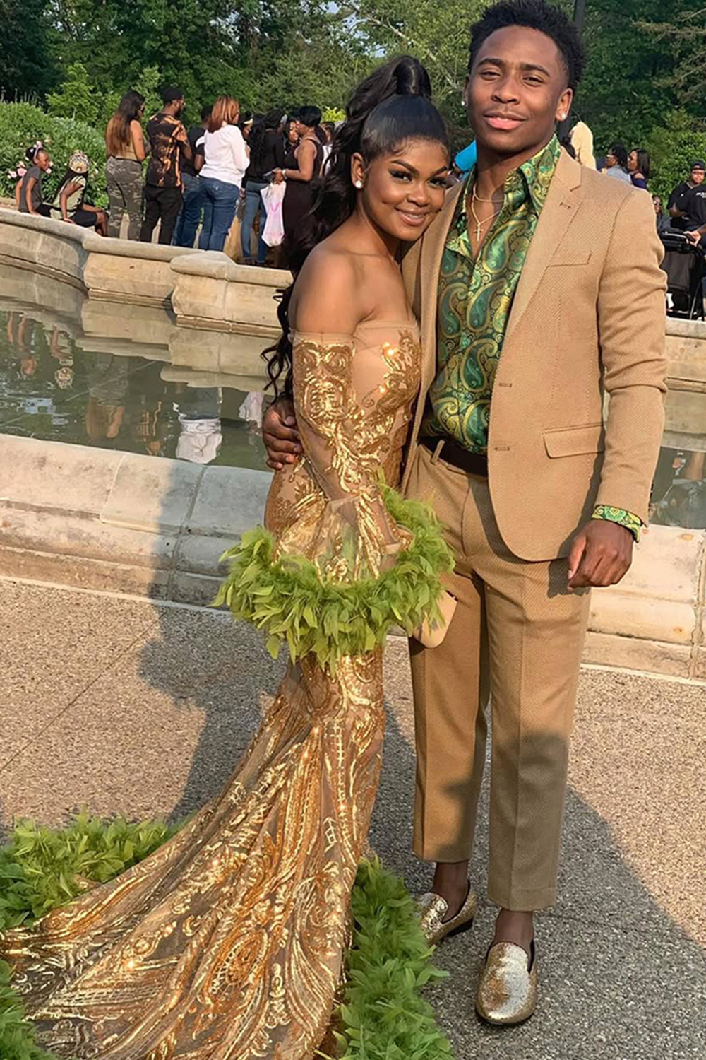 Khaki Slim Fit Notched Lapel 2 Piece Men's Prom Homecoming Suits