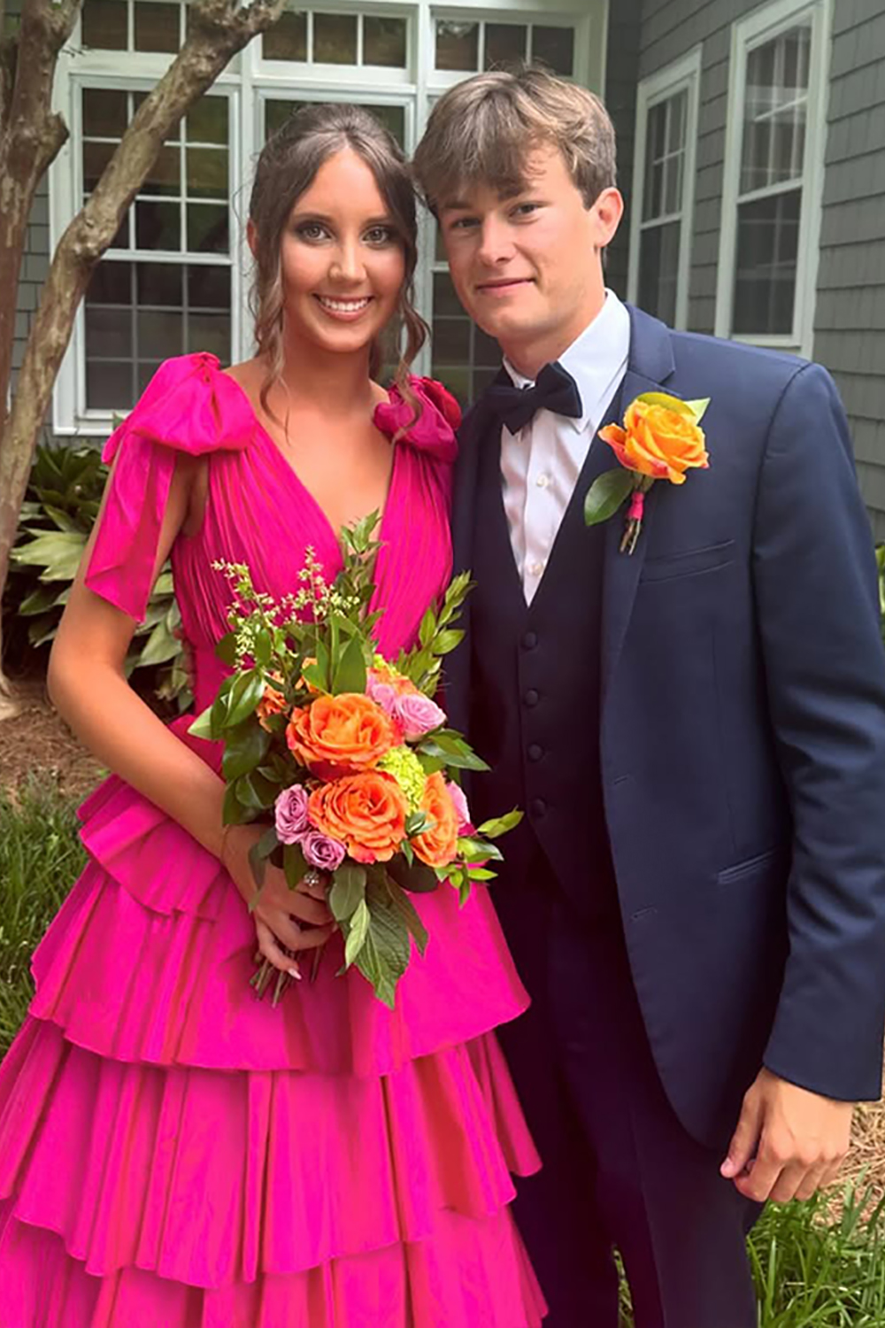 Navy Slim Fit Notched Lapel 3 Piece Men's Prom Homecoming Suits