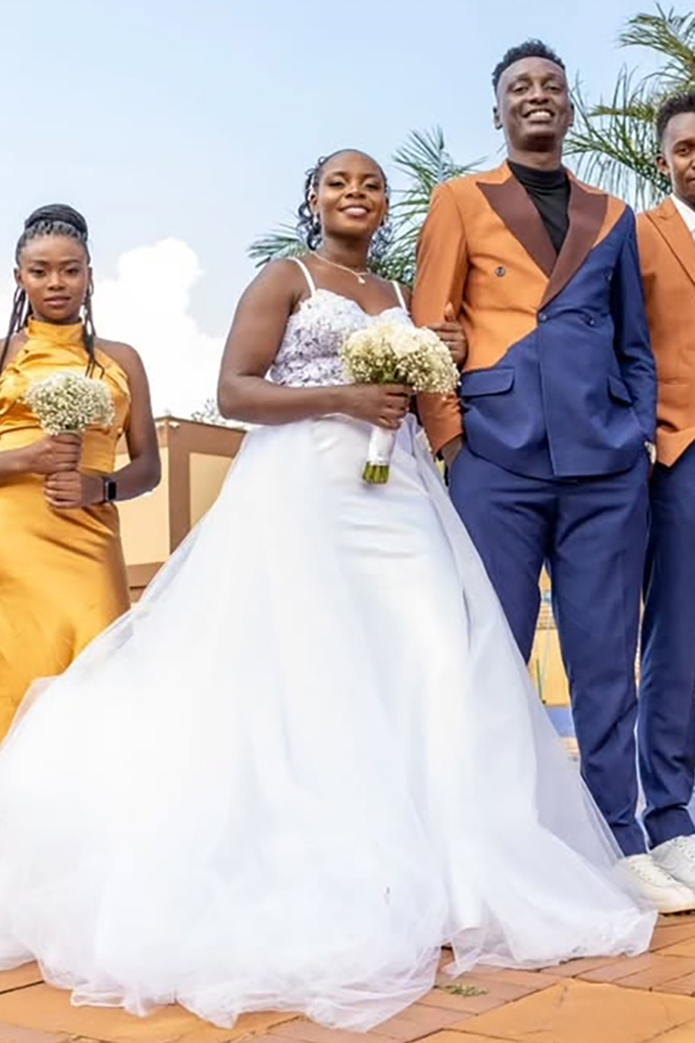 Yellow and Blue Peak Lapel Double Breasted 2 Piece Men's Prom Homecoming Suits