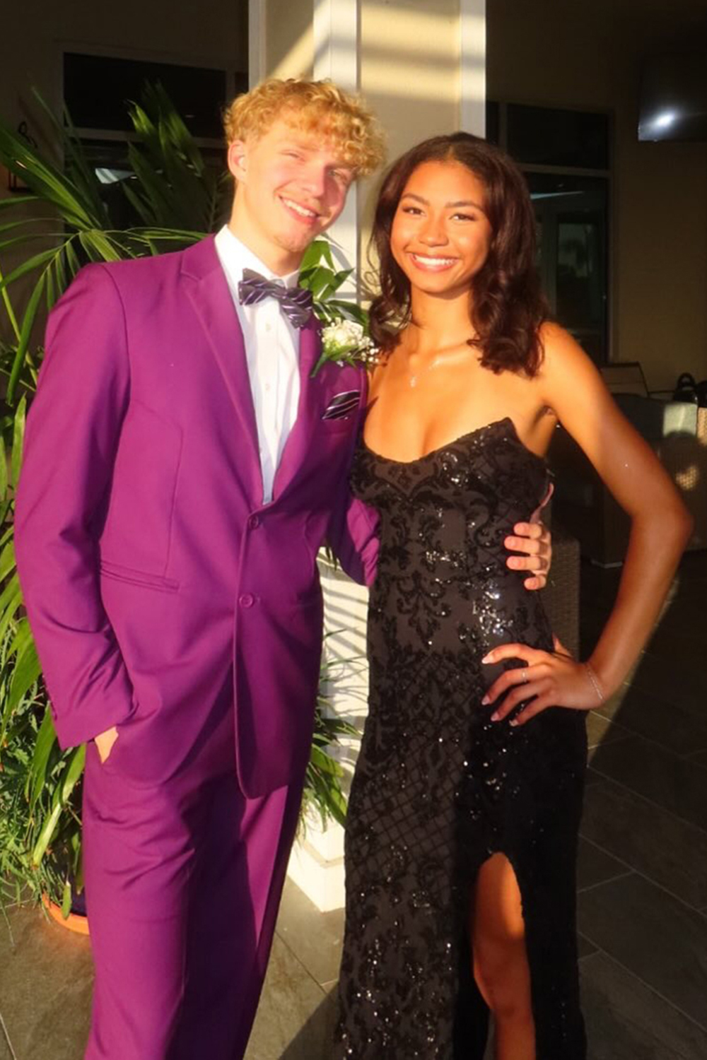 Purple Slim Fit Notched Lapel 2 Piece Men's Prom Homecoming Suits