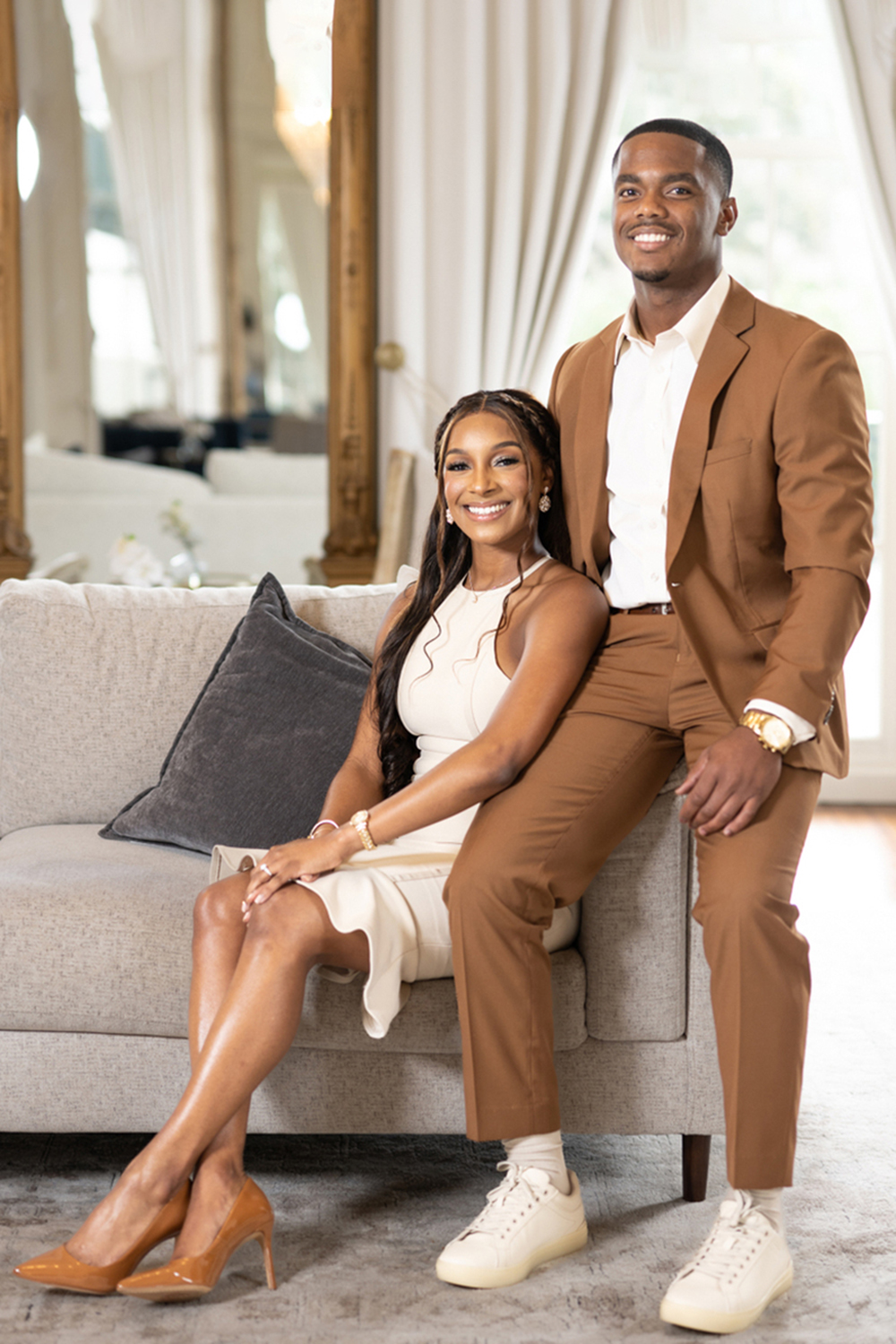 Brown Notched Lapel Slim Fit 2 Piece Men's Prom Homecoming Suits