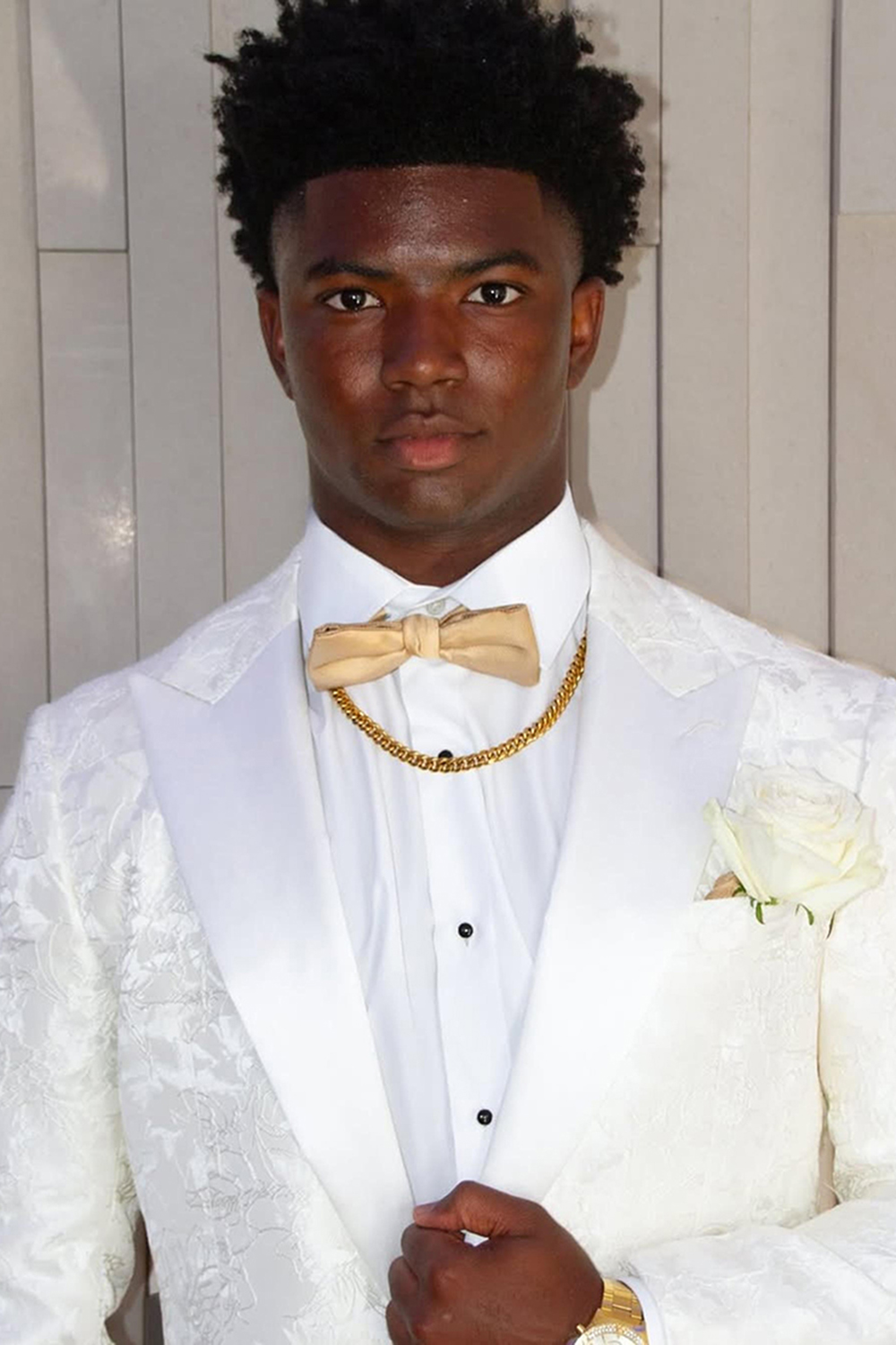 White Jacquard Peak Lapel Slim Fit Men's Prom Homecoming Blazer