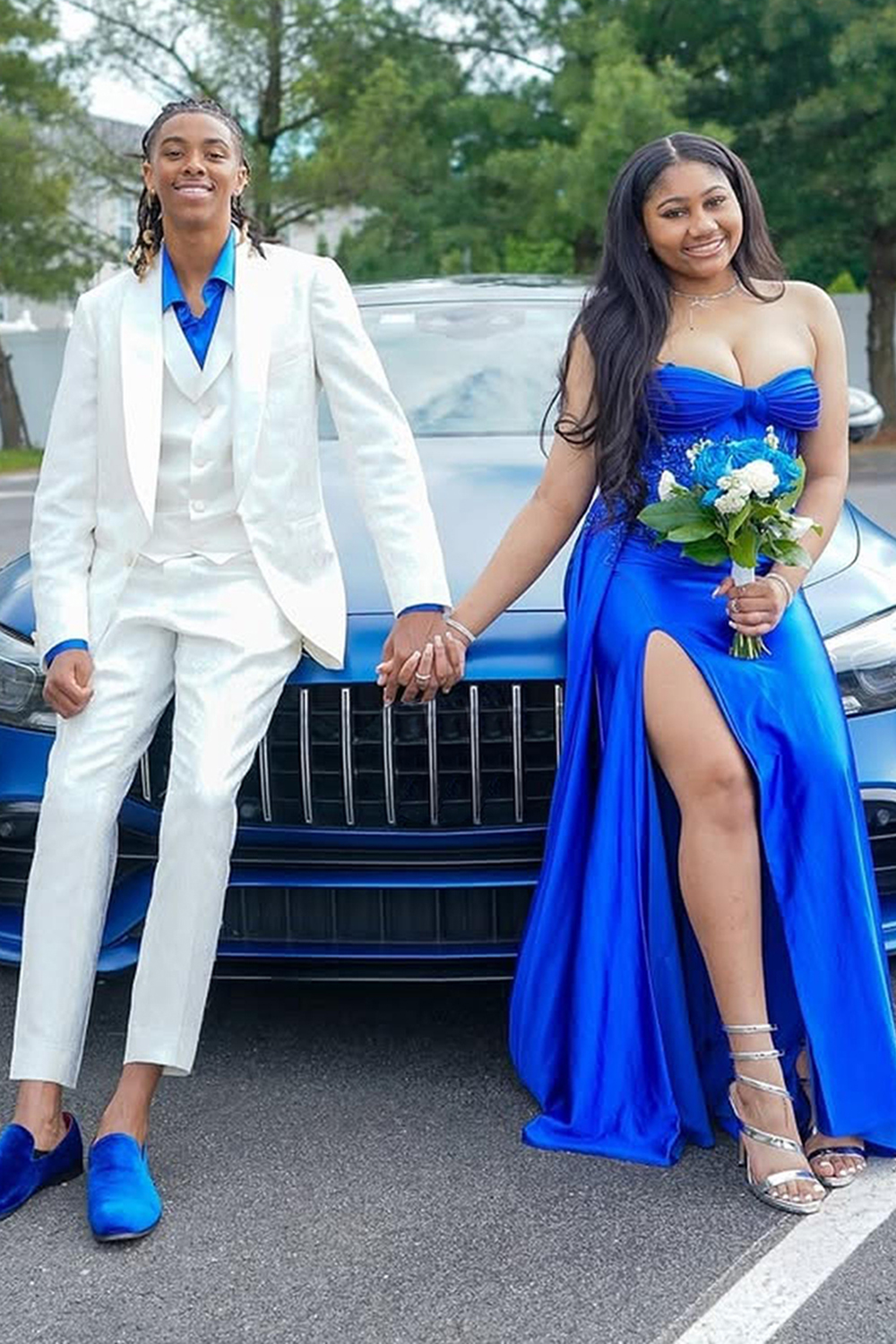 White Jacquard Shawl Lapel Slim Fit 3 Piece Men's Prom Homecoming Suits