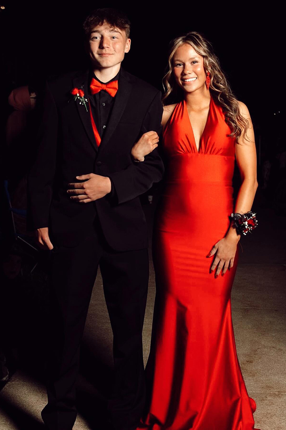 Orange Mermaid Backless Long Prom Dress